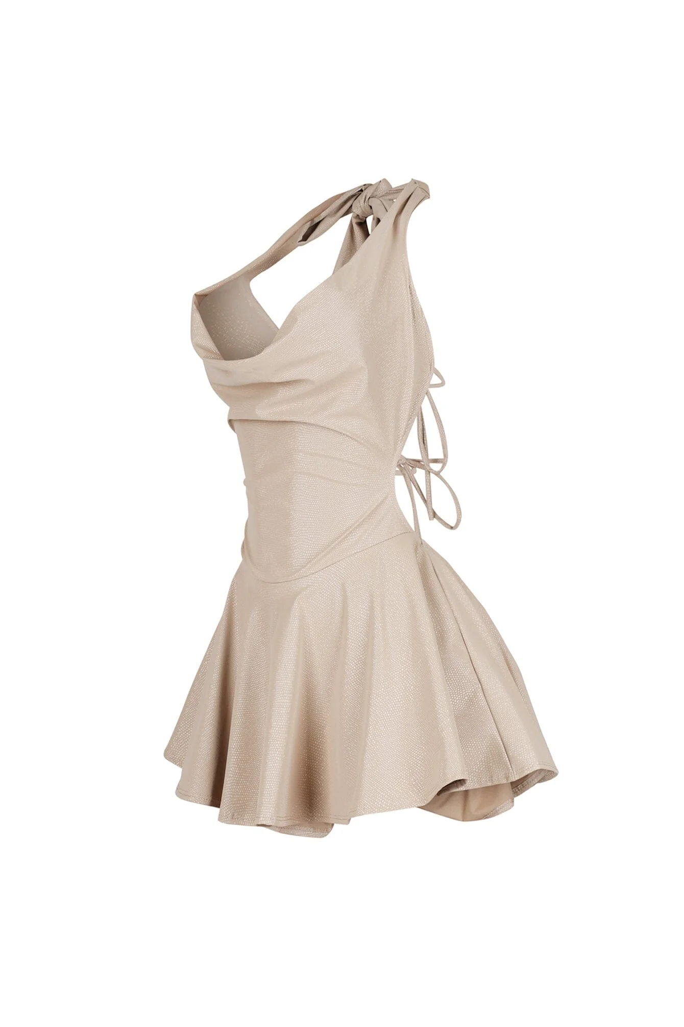 Kova Faux Leather Halter Dress - Image 10