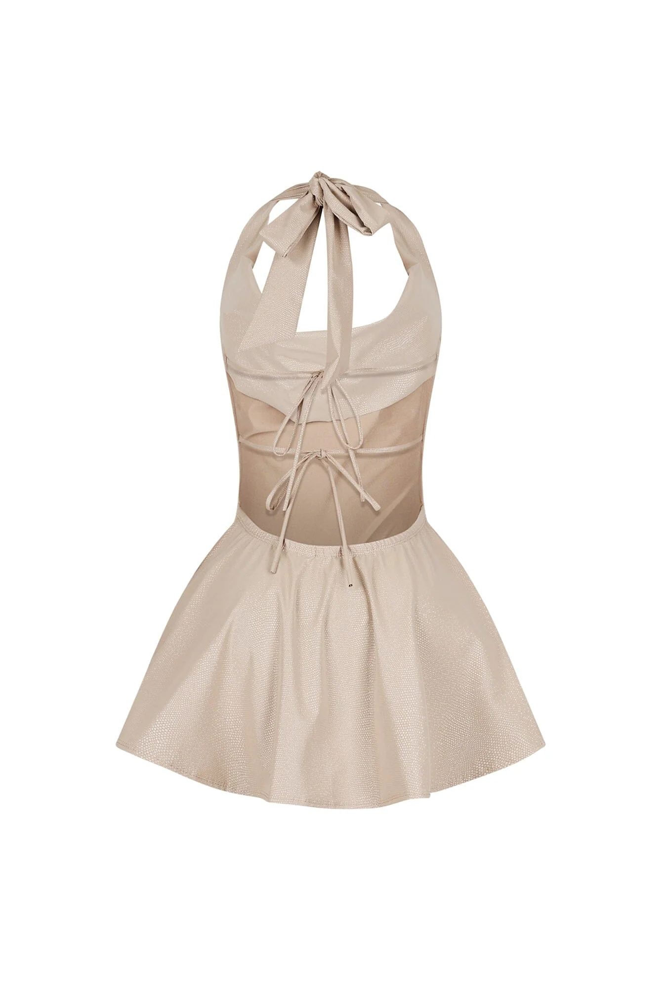 Kova Faux Leather Halter Dress - Image 12