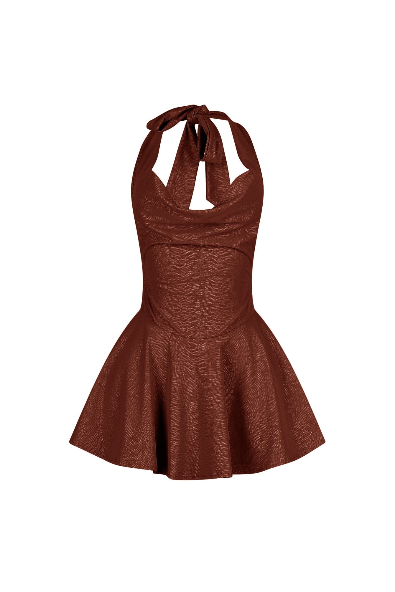 Kova Faux Leather Halter Dress - Image 7