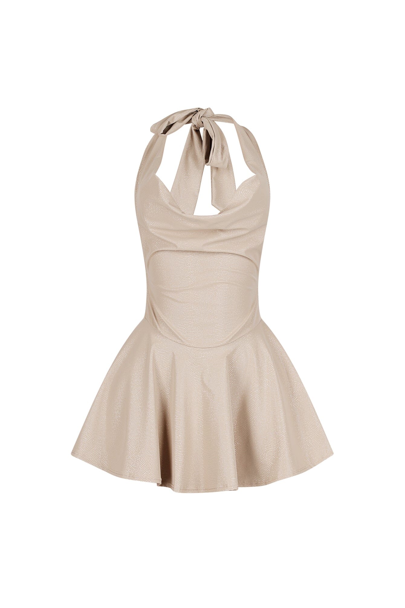Kova Faux Leather Halter Dress - Image 8