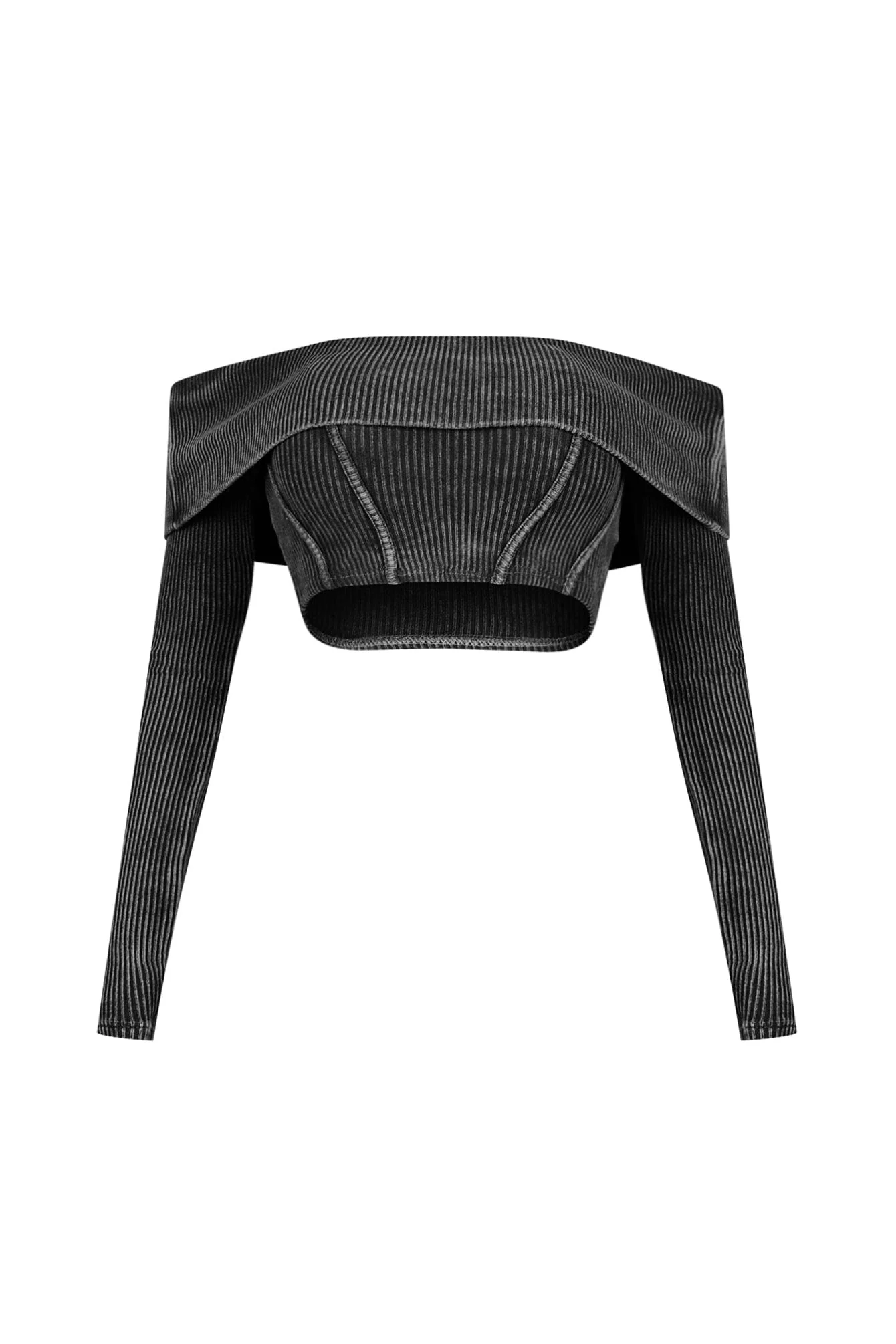 Lani Mineral Washed Corset Off Shoulder Top - Image 4