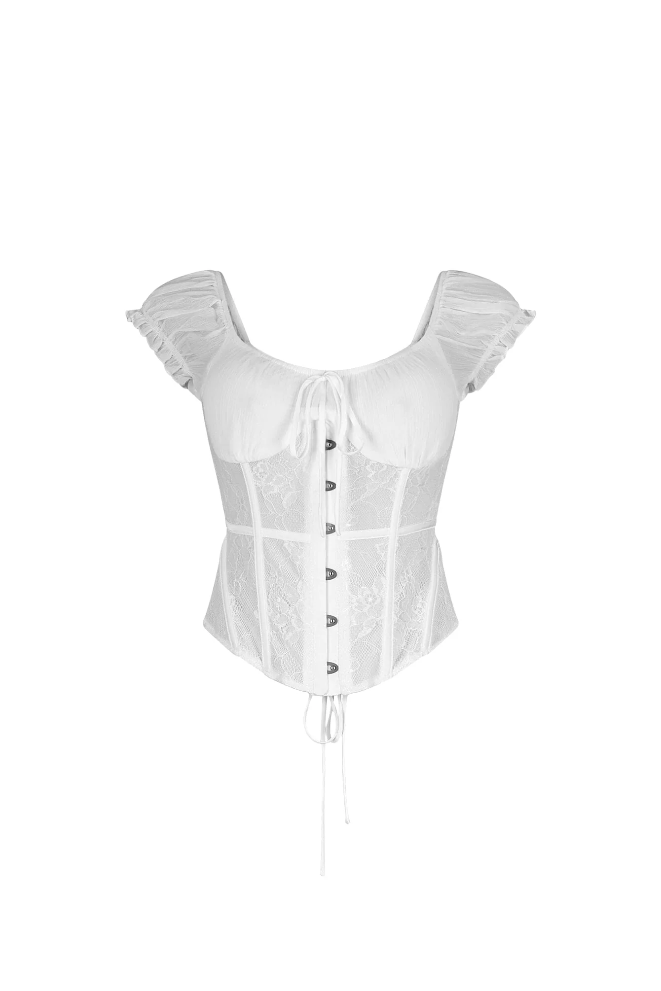 Lattice Lace Chiffon Corset Top - Image 6