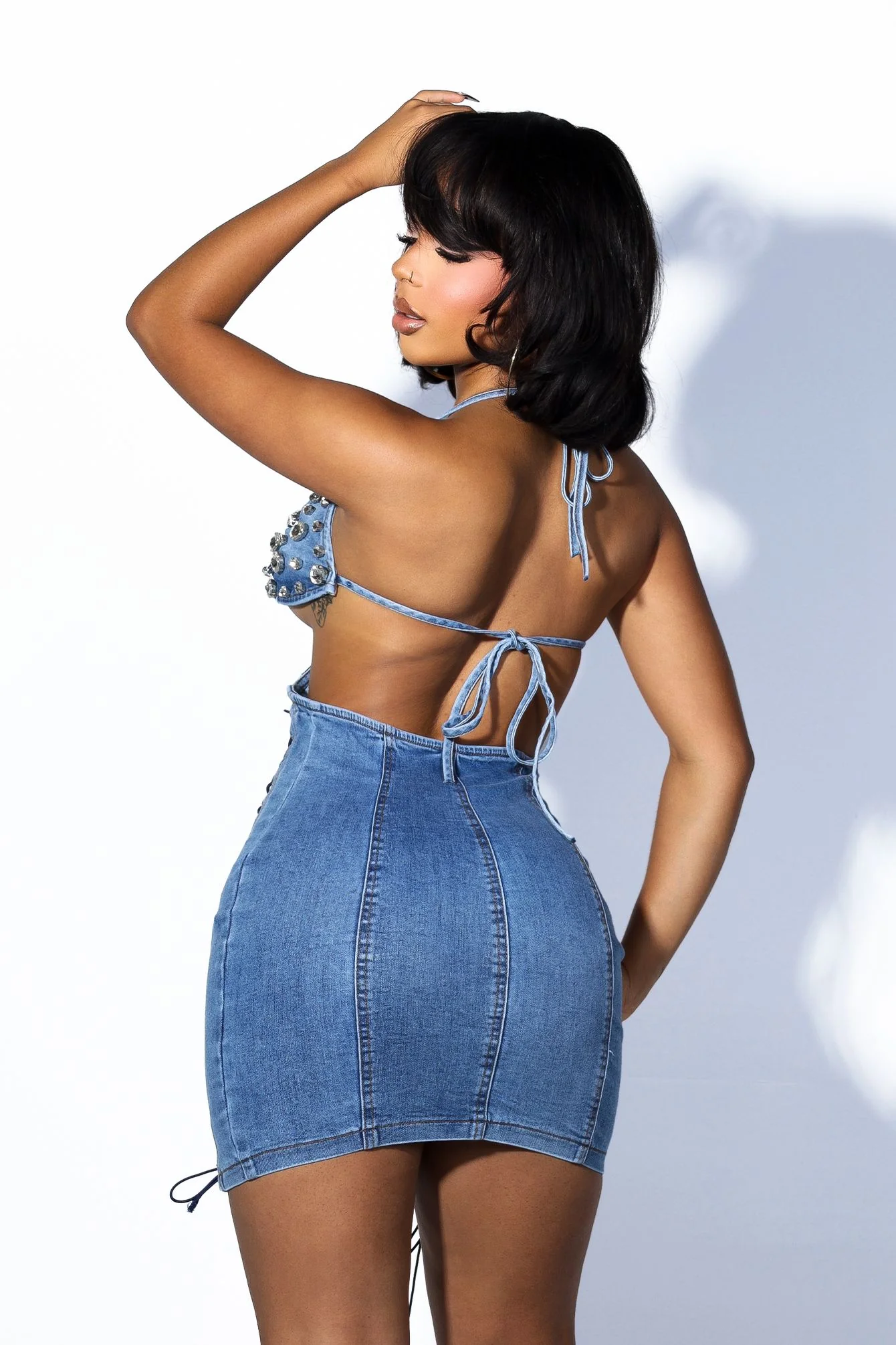 Layla Rhinestone Bra Mini Dress - Image 2