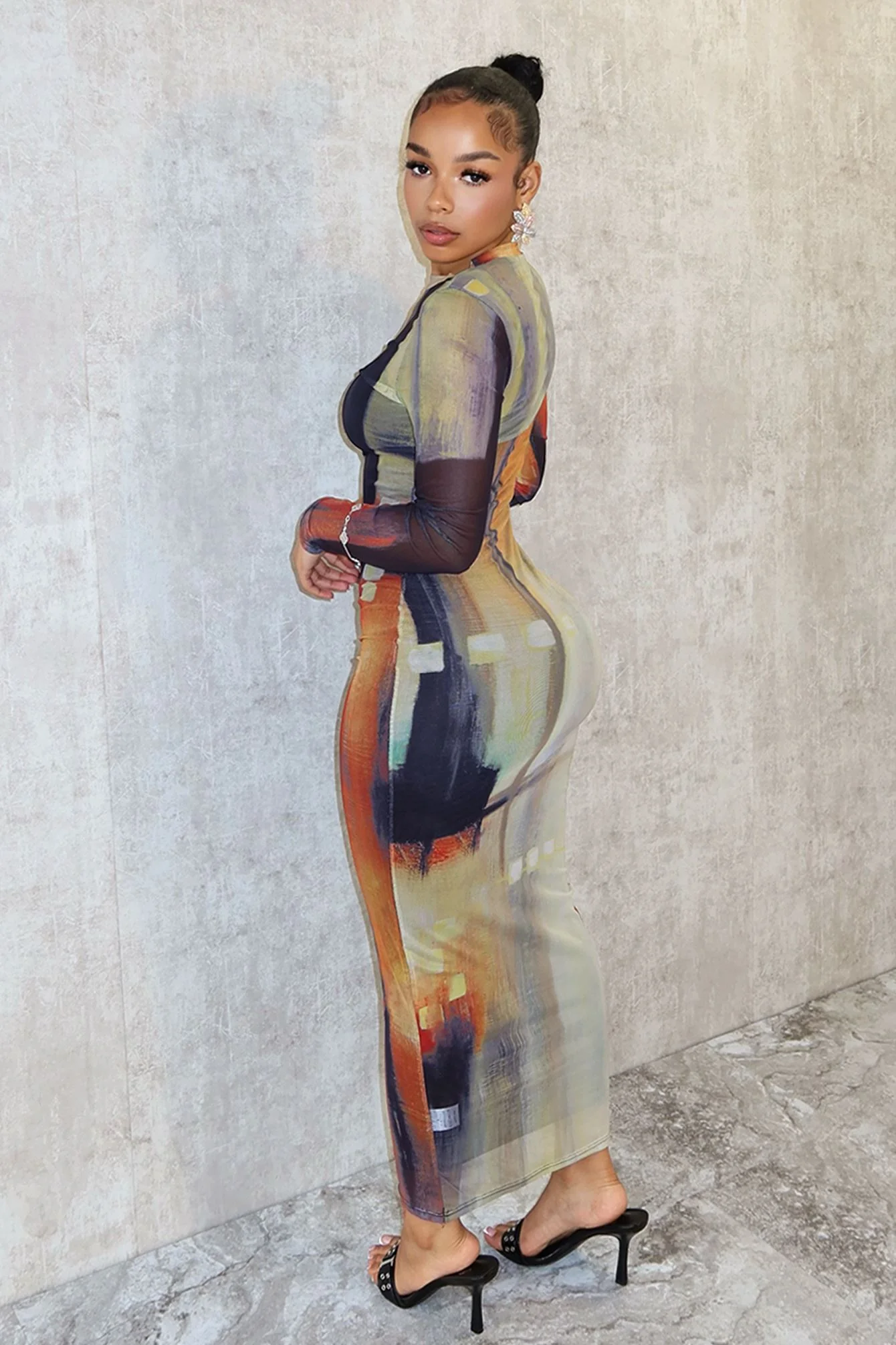 Leah Mesh Print Dress - Image 2