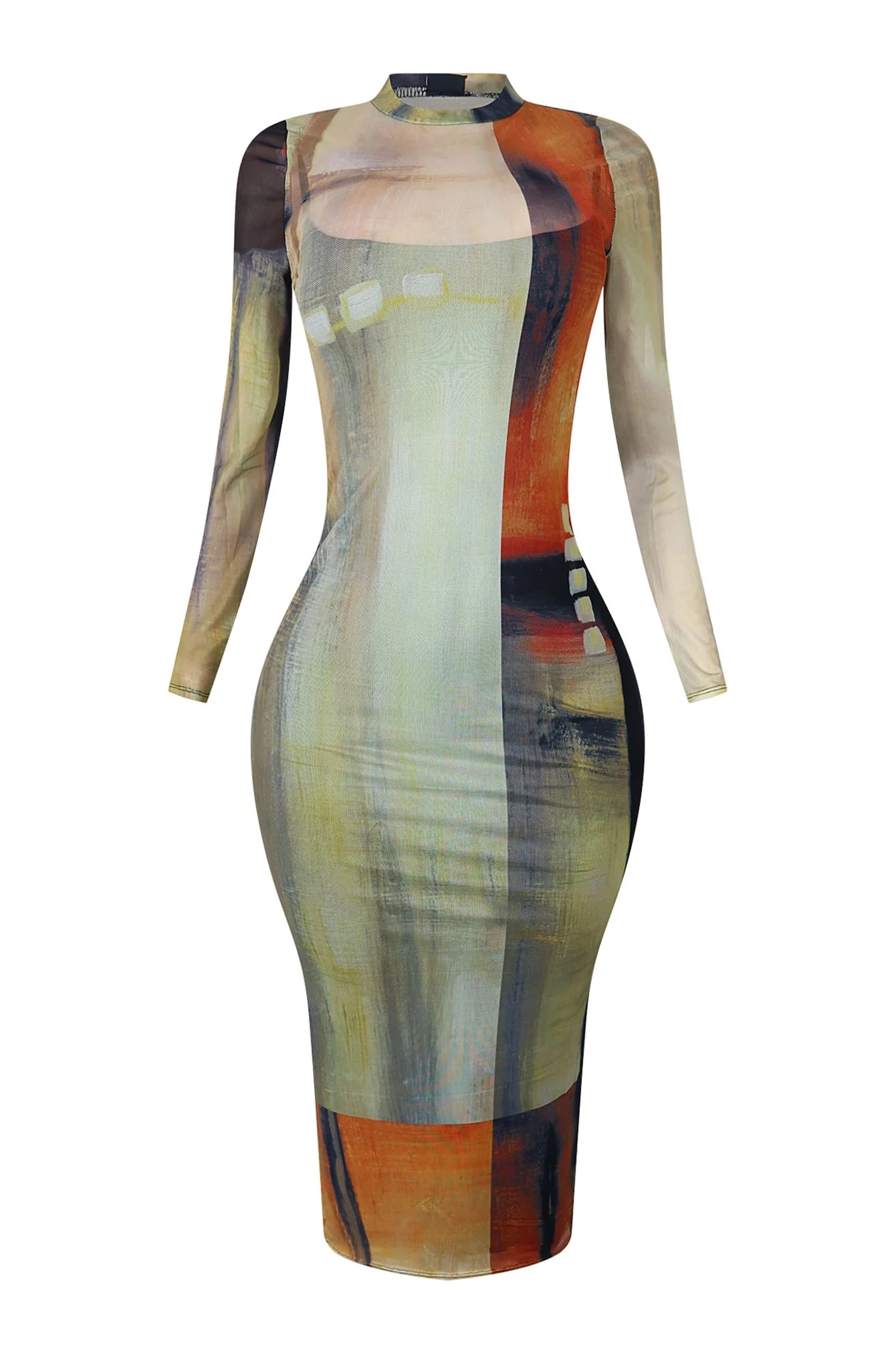 Leah Mesh Print Dress - Image 4