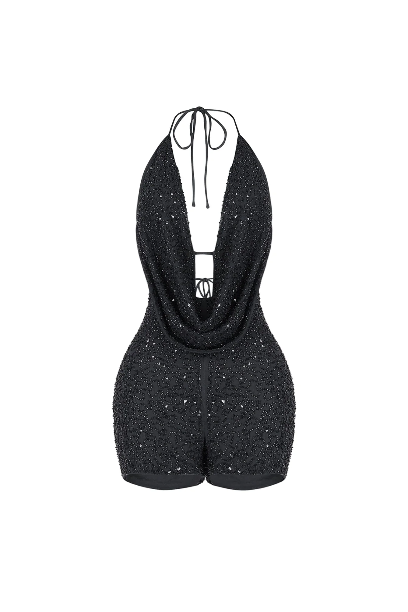 Lightplay Beaded Halter Romper - Image 6