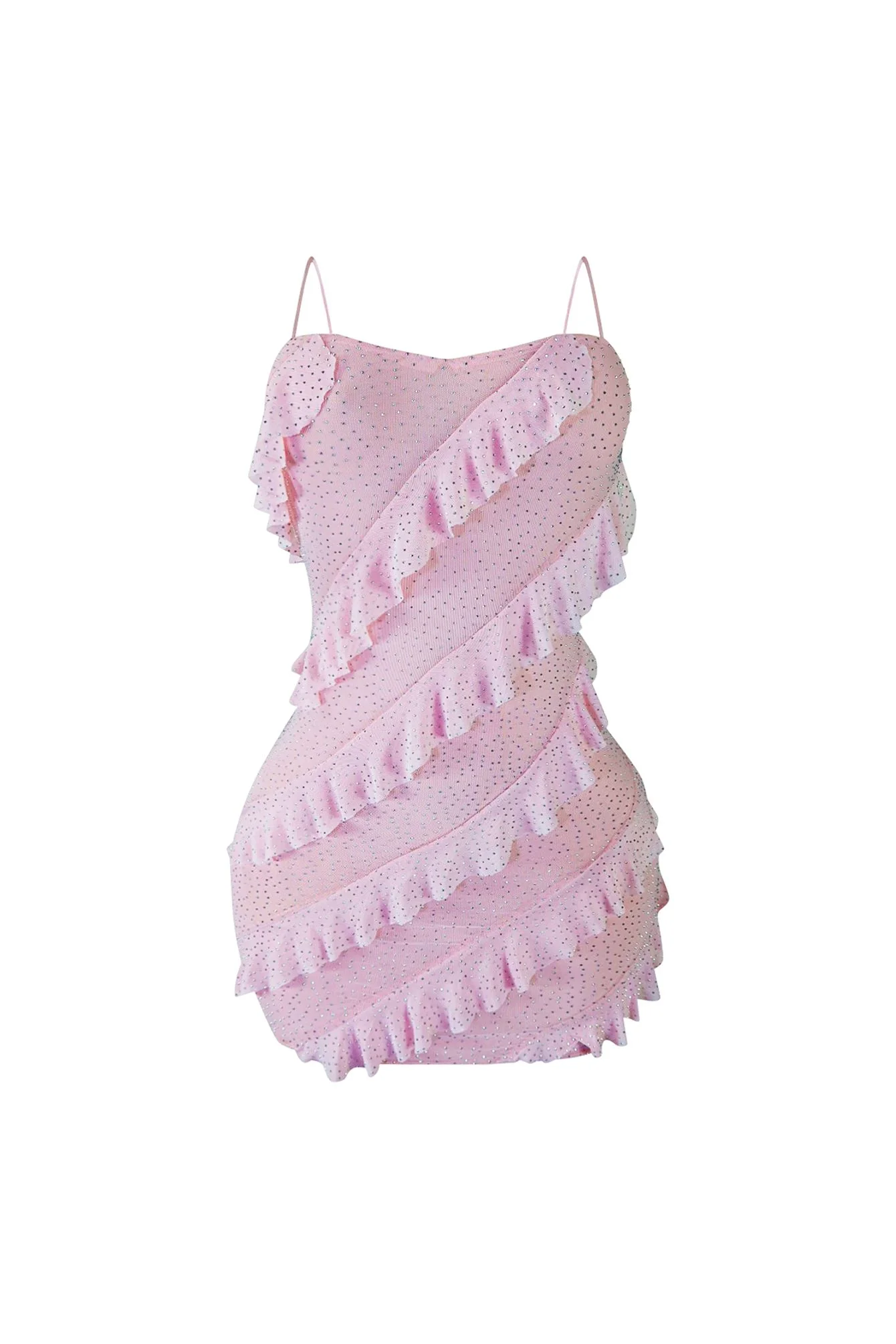 Like Sugar Ruffle Rhinestone Dress - Image 3