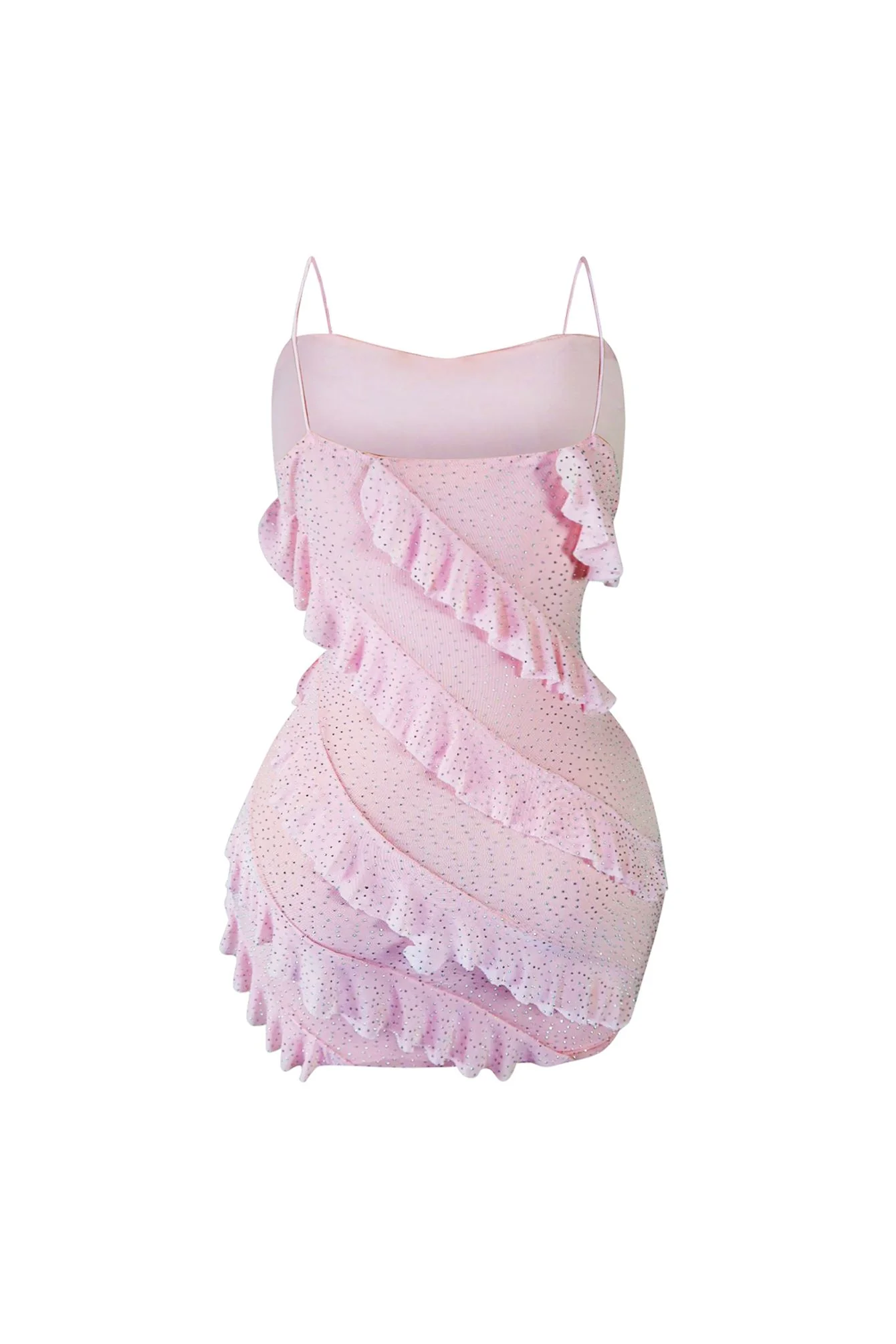 Like Sugar Ruffle Rhinestone Dress - Image 4