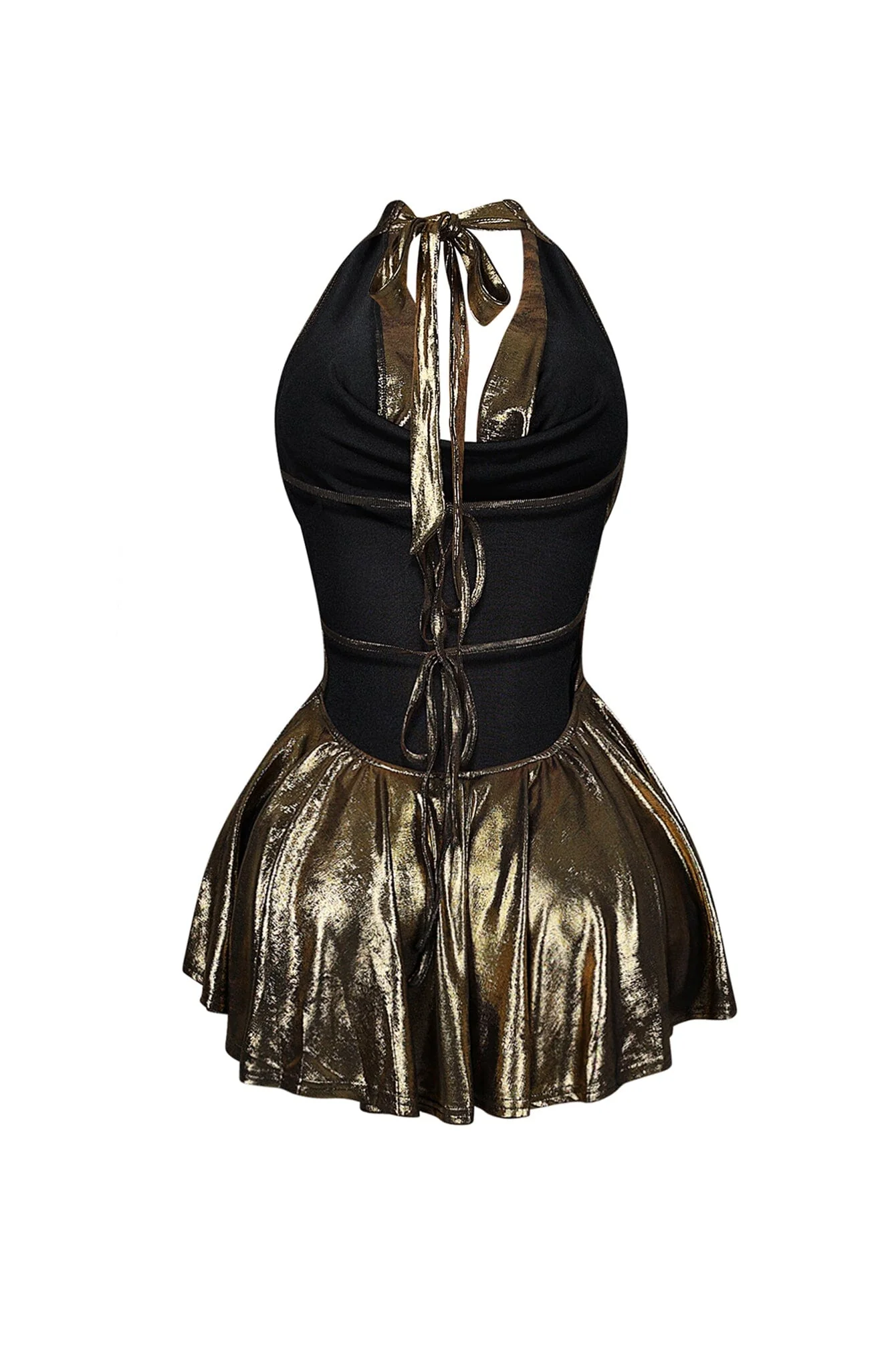 Lilybeth Foil Flare Mini Dress - Image 11