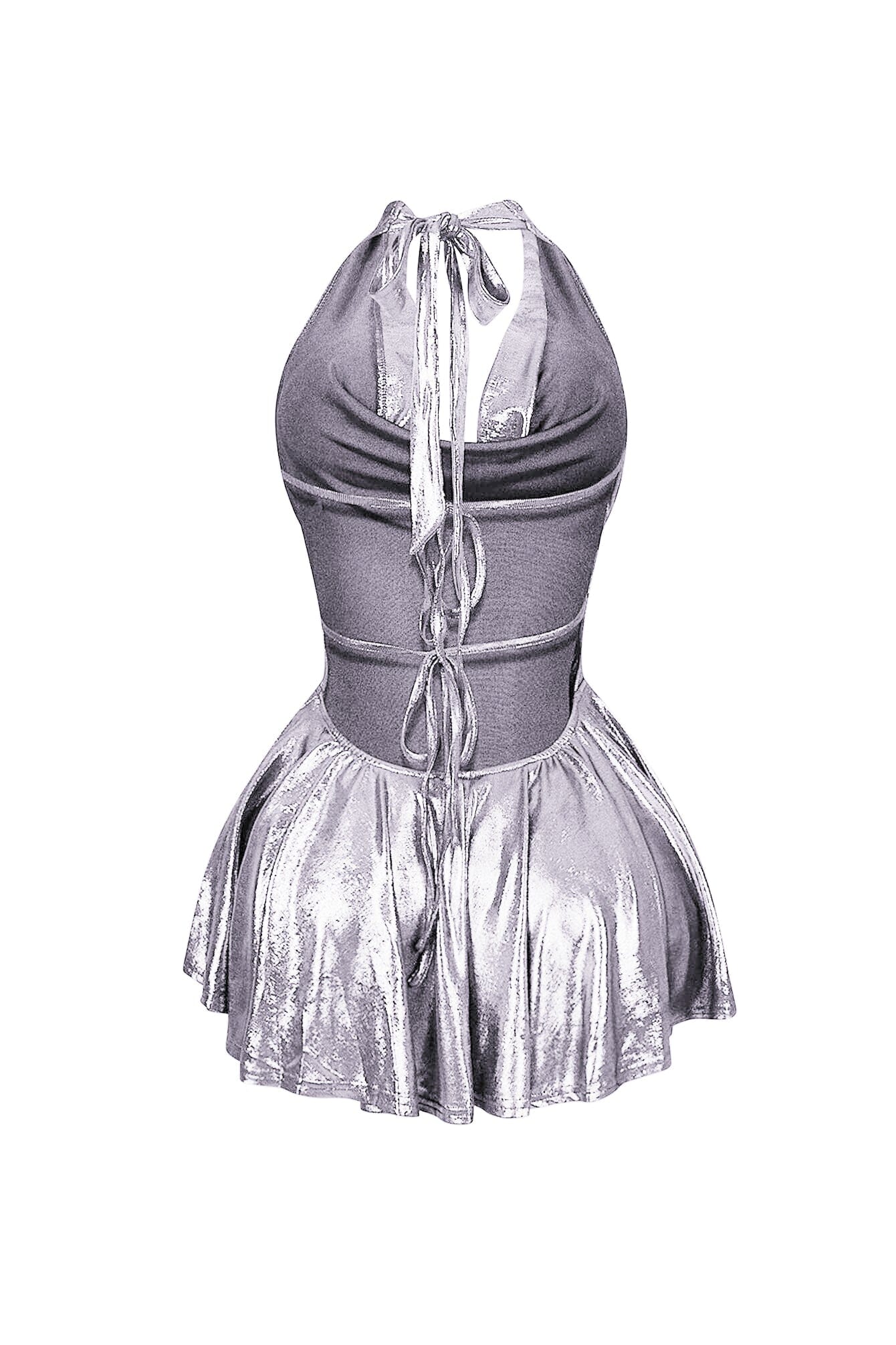 Lilybeth Foil Flare Mini Dress - Image 12