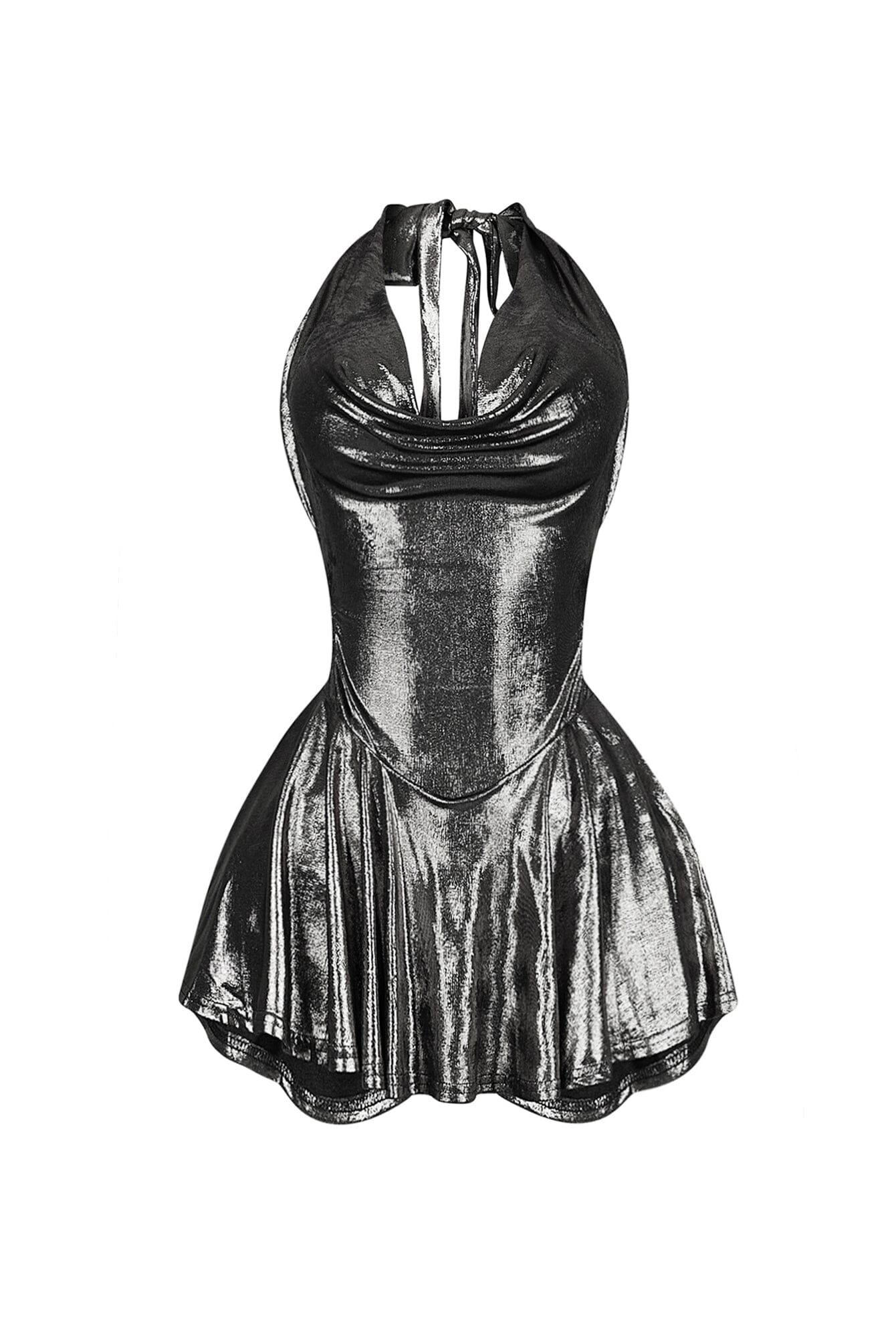 Lilybeth Foil Flare Mini Dress - Image 7