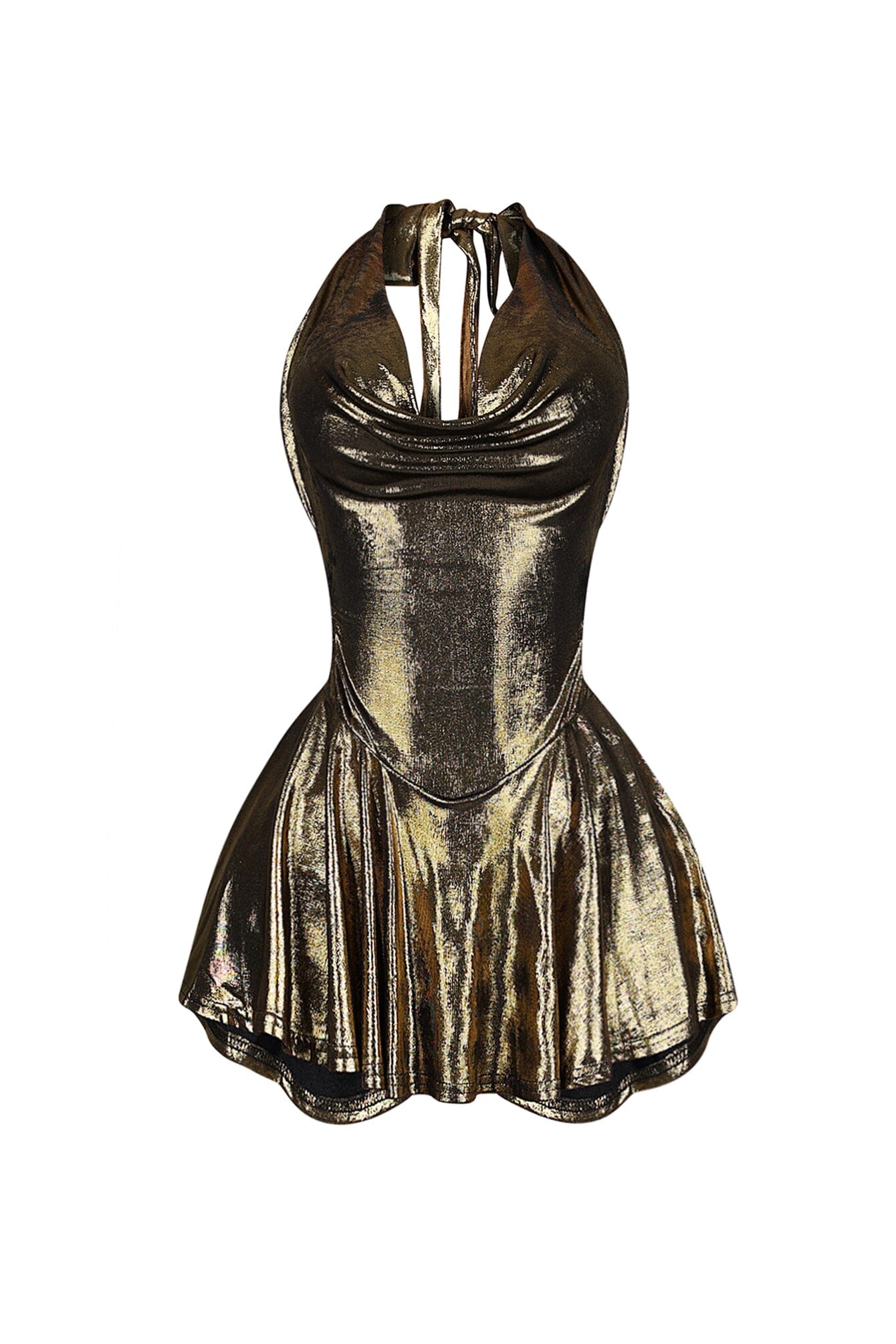 Lilybeth Foil Flare Mini Dress - Image 8