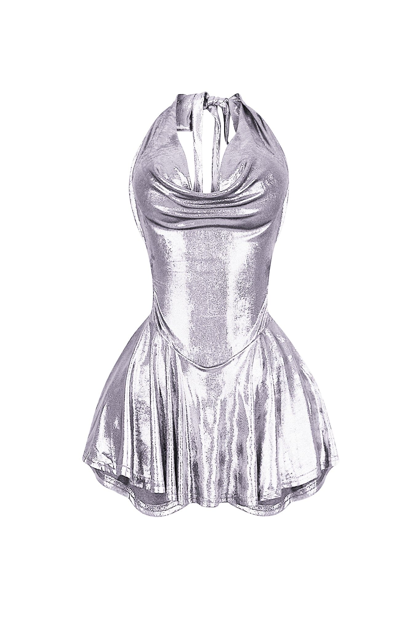 Lilybeth Foil Flare Mini Dress - Image 9