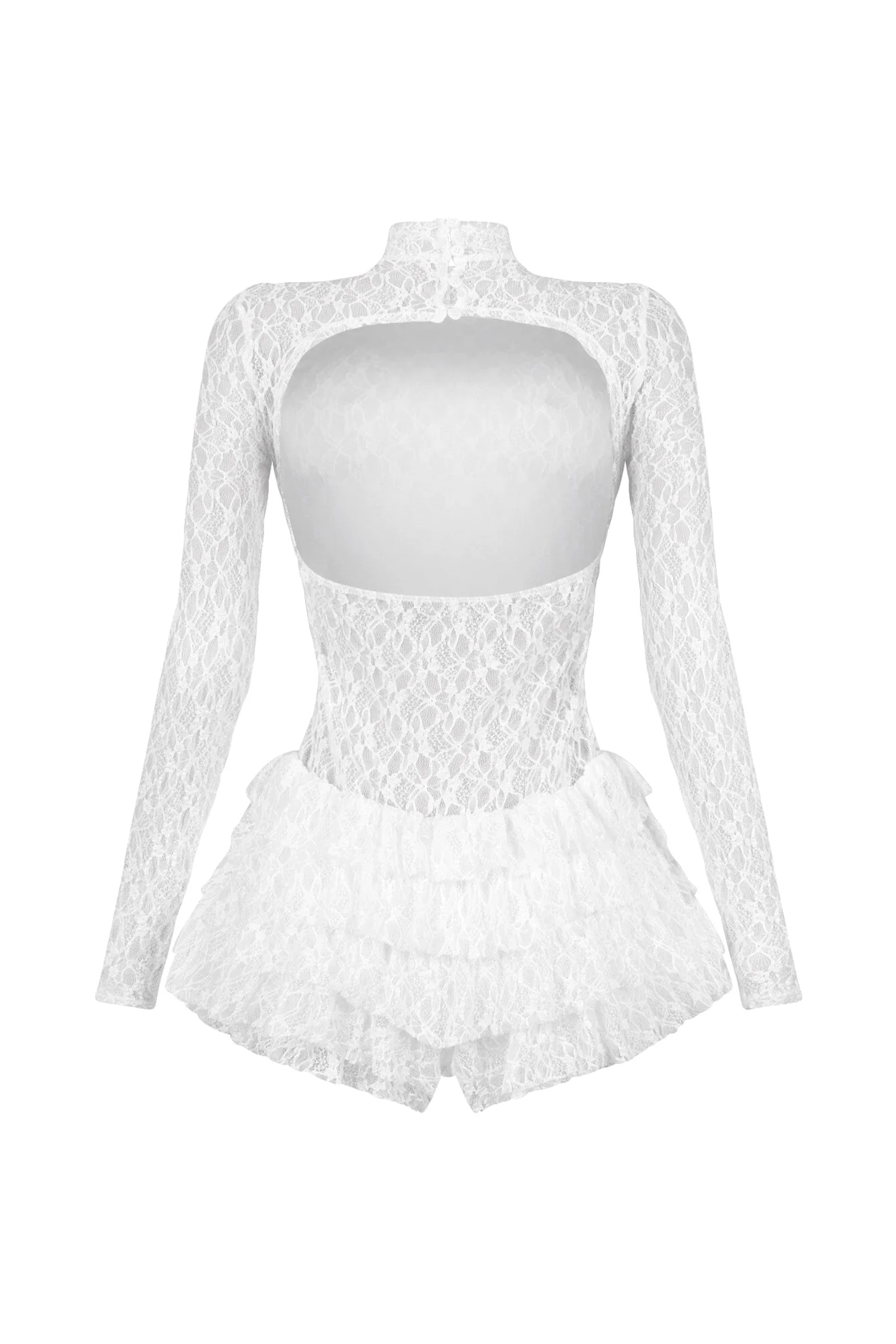 Linda Lace Long Sleeve Ruffle Romper - Image 11