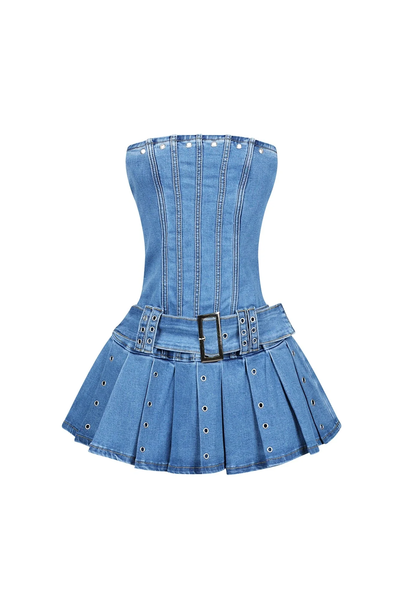 Lineforce Tube Eyelet Micro Denim Dress - Image 3