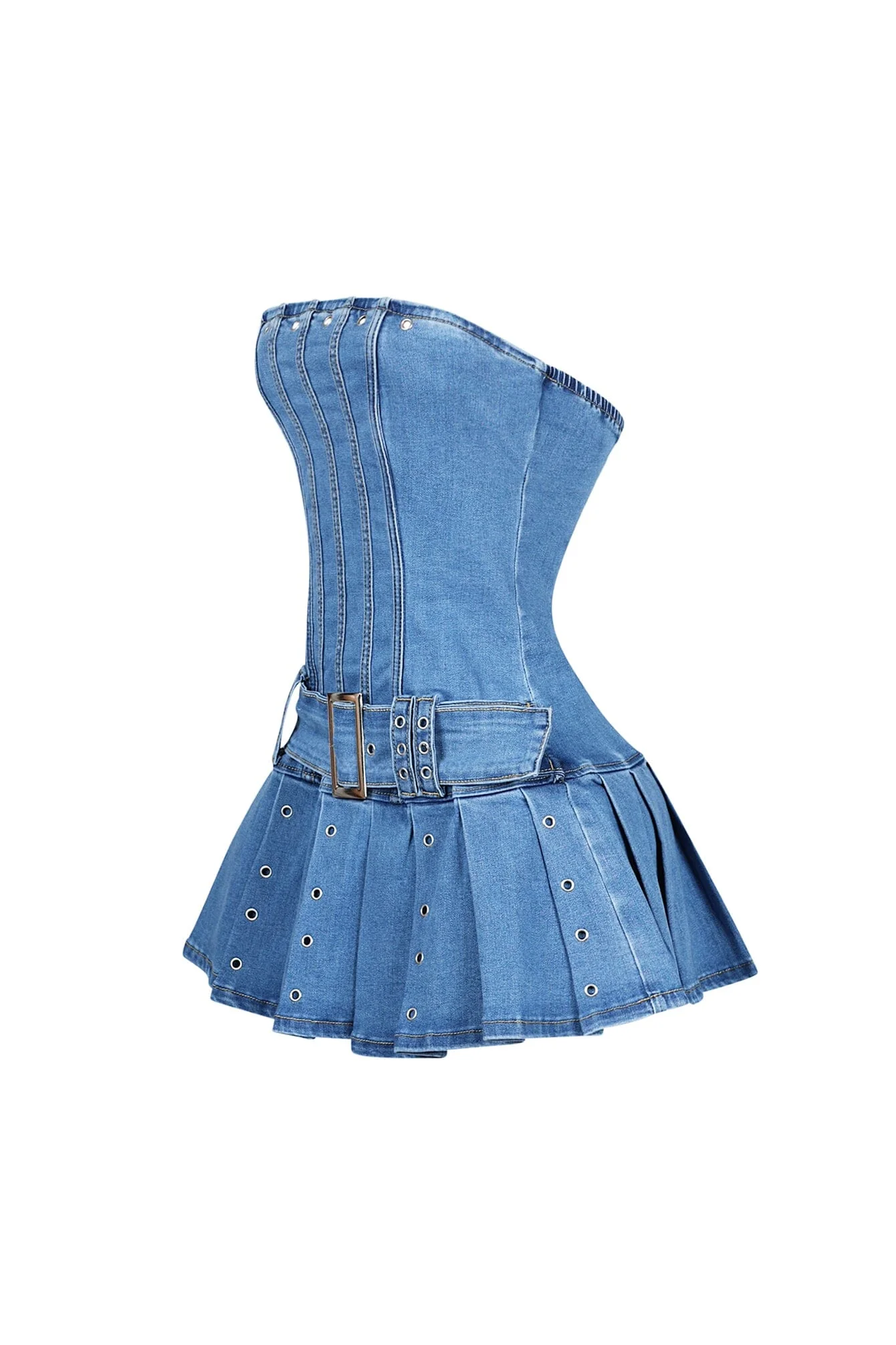 Lineforce Tube Eyelet Micro Denim Dress - Image 4