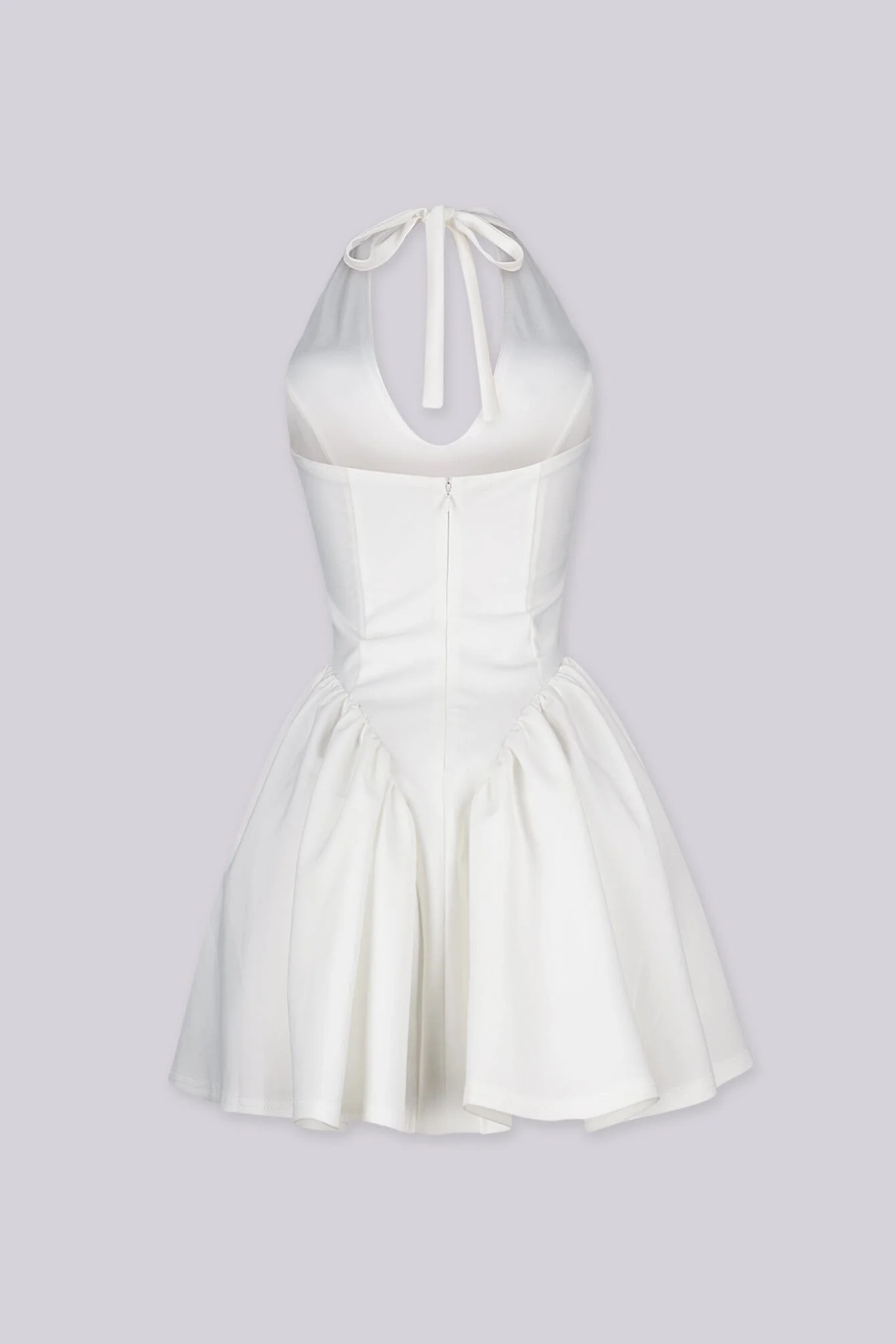 Little White Flare Scuba Mini Dress - Image 5
