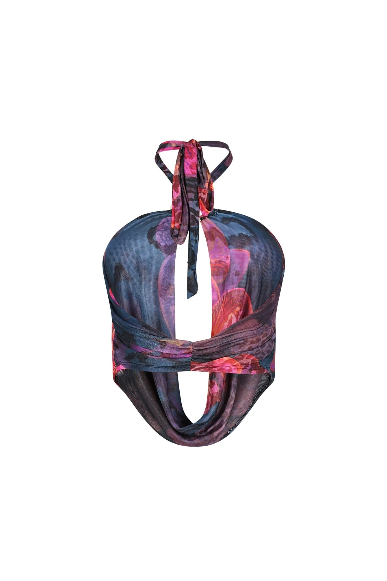Lumi Mesh Print Halter Top - Image 4