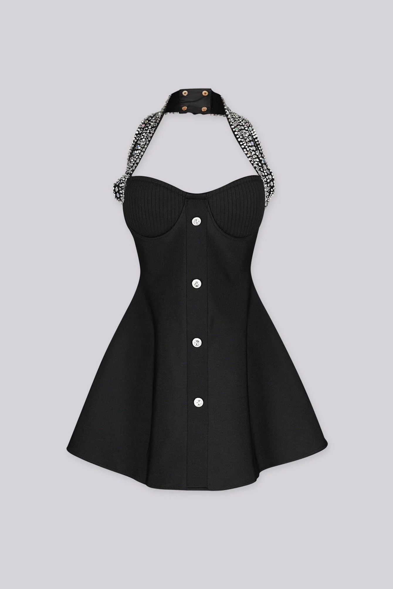 Lumiere Noir Halter Mini Dress - Image 4