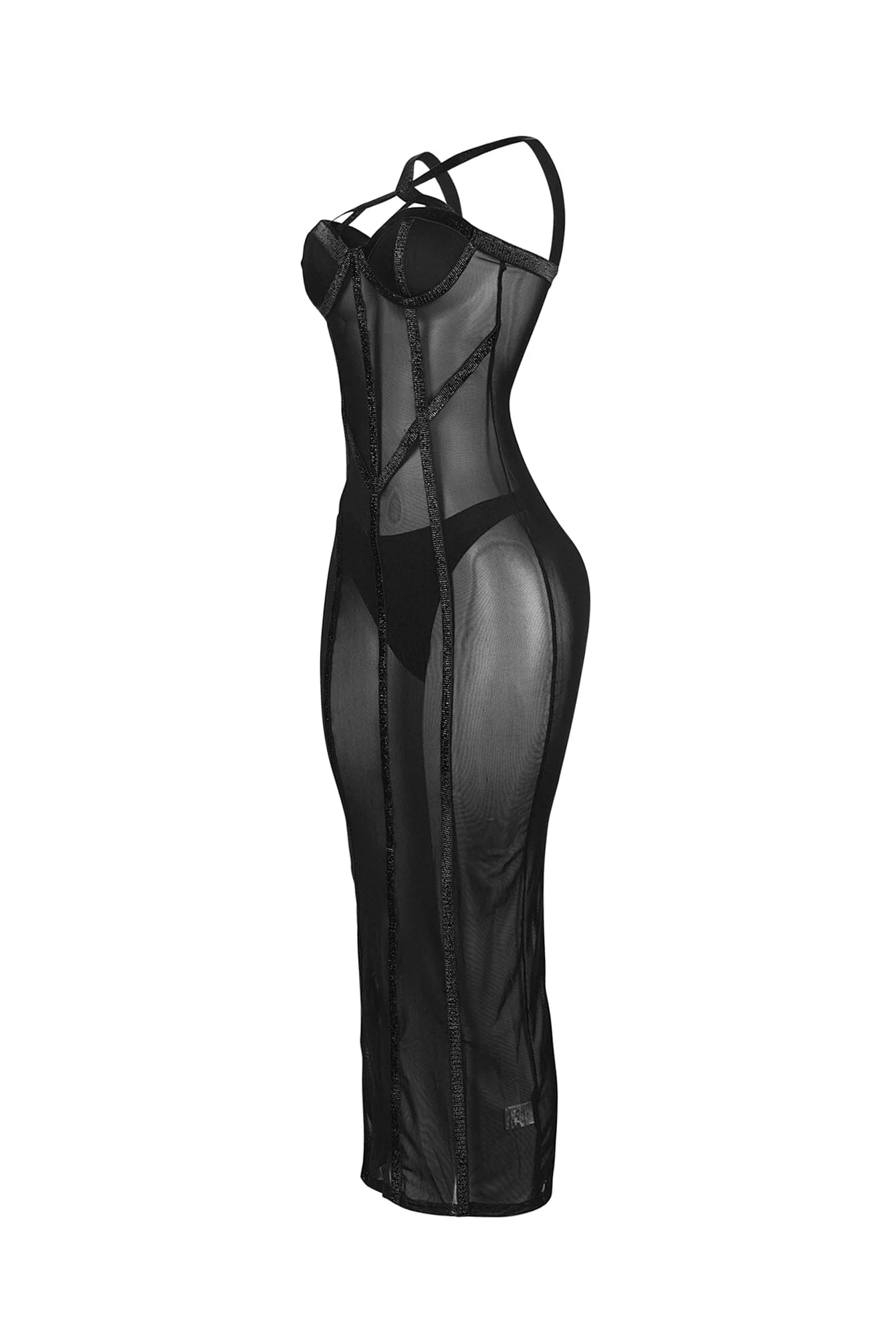 Luminous Pop Mesh Bra Top Midi Dress - Image 4