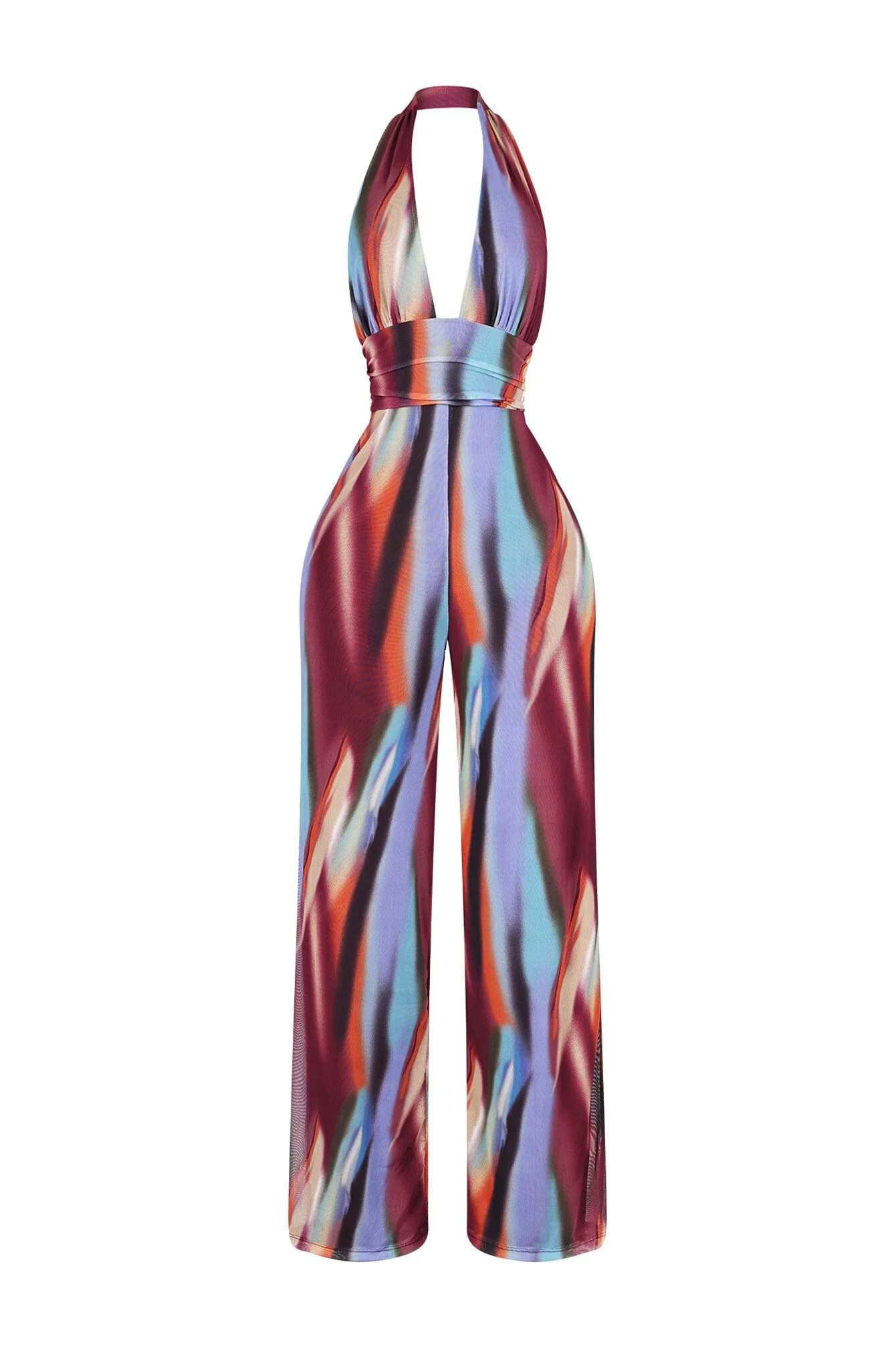 Luz Mesh Print Halter Jumpsuit - Image 6