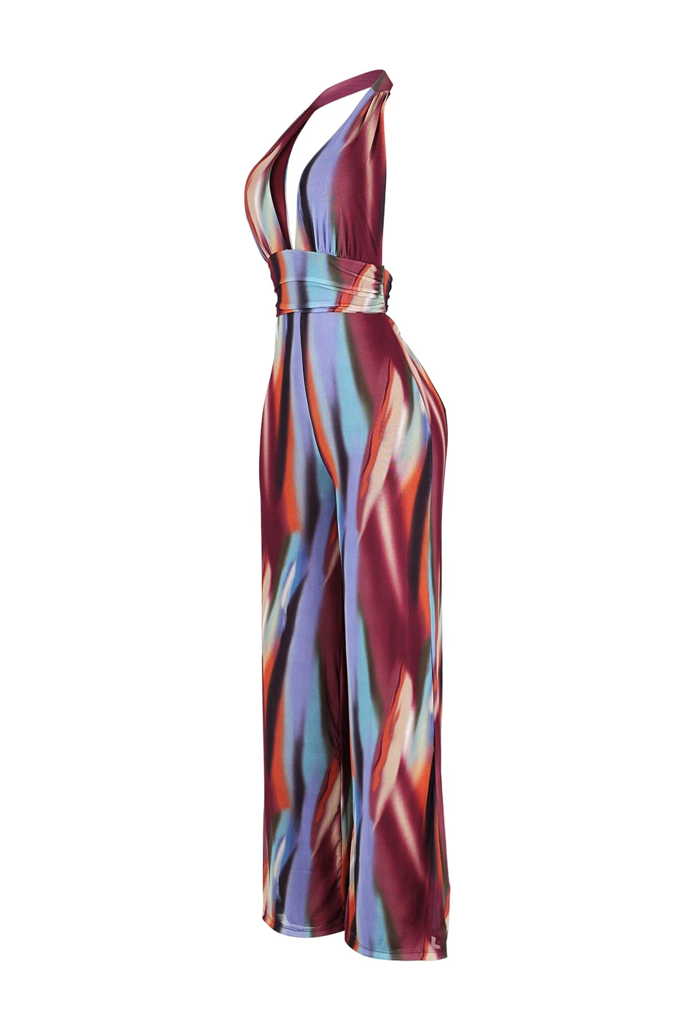 Luz Mesh Print Halter Jumpsuit - Image 7