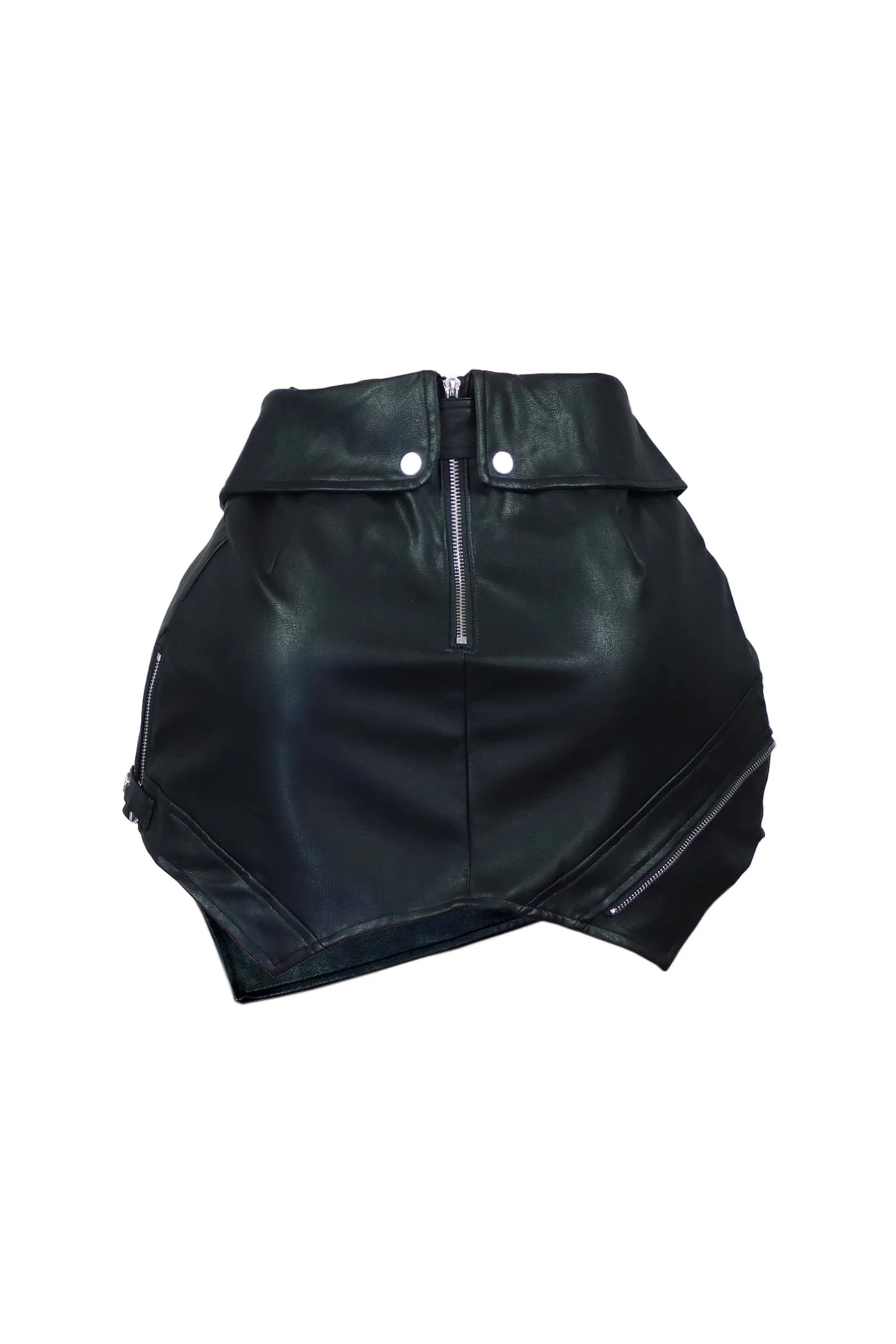 Maddie PU Belted Wrap Mini Skirt - Image 4