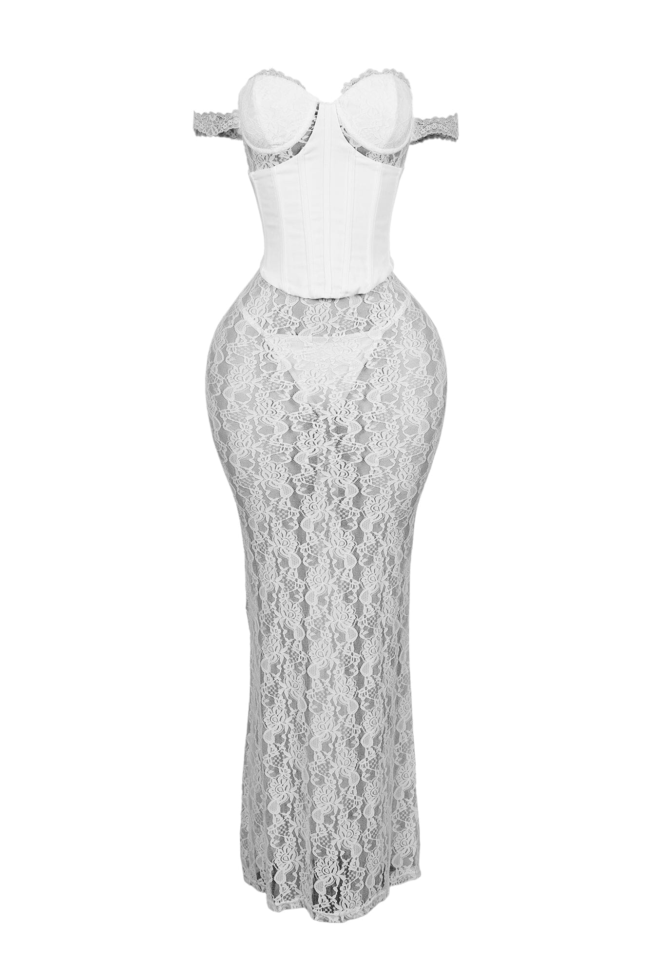 Maila Lace Corset Maxi Dress With Underwear - Image 7