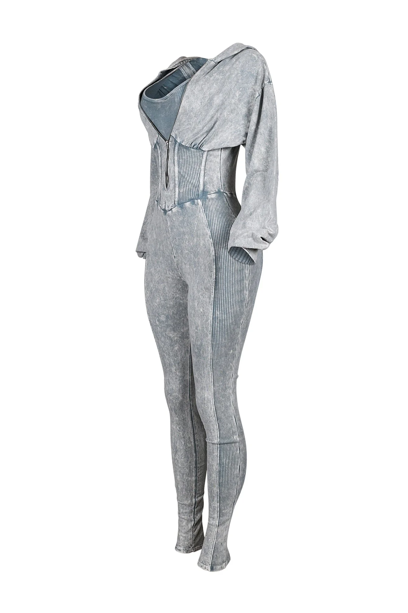 Margaret Mineral Washed Zipper Jumpsuit - Image 9