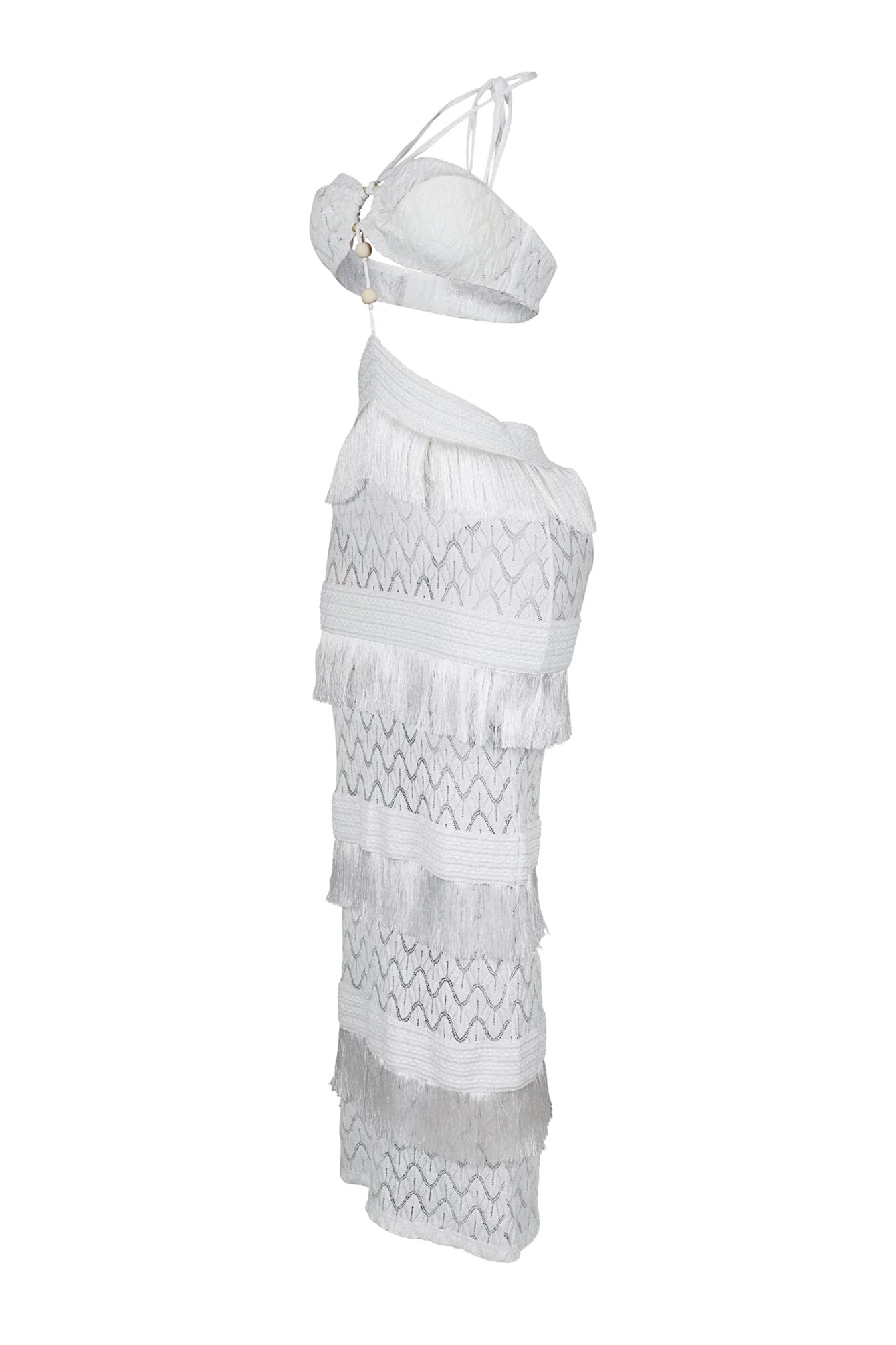 Mariah Halter Corset Fringe Maxi Dress - Image 6
