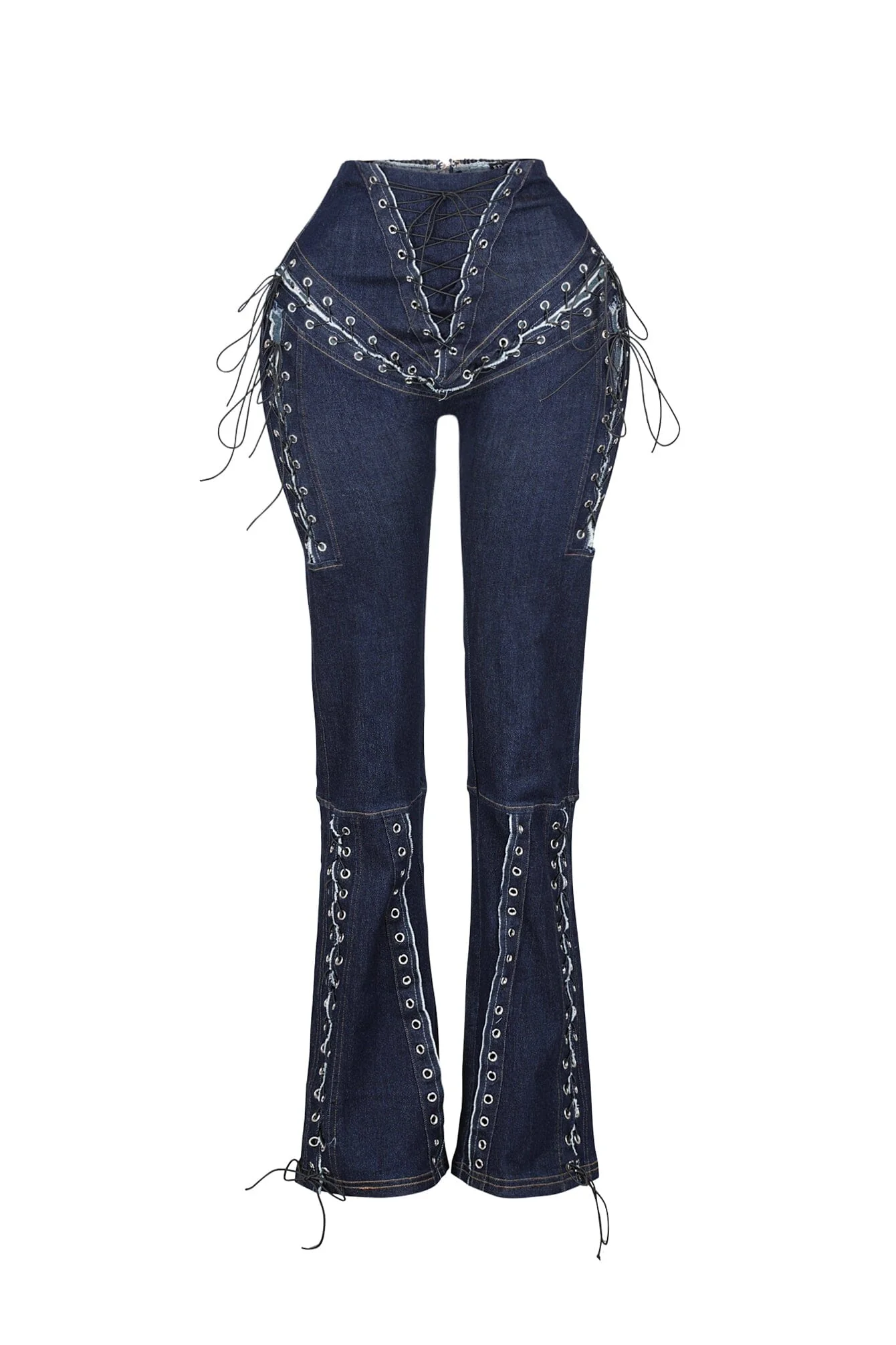 Marise High Waist Lace Up Jeans - Image 5