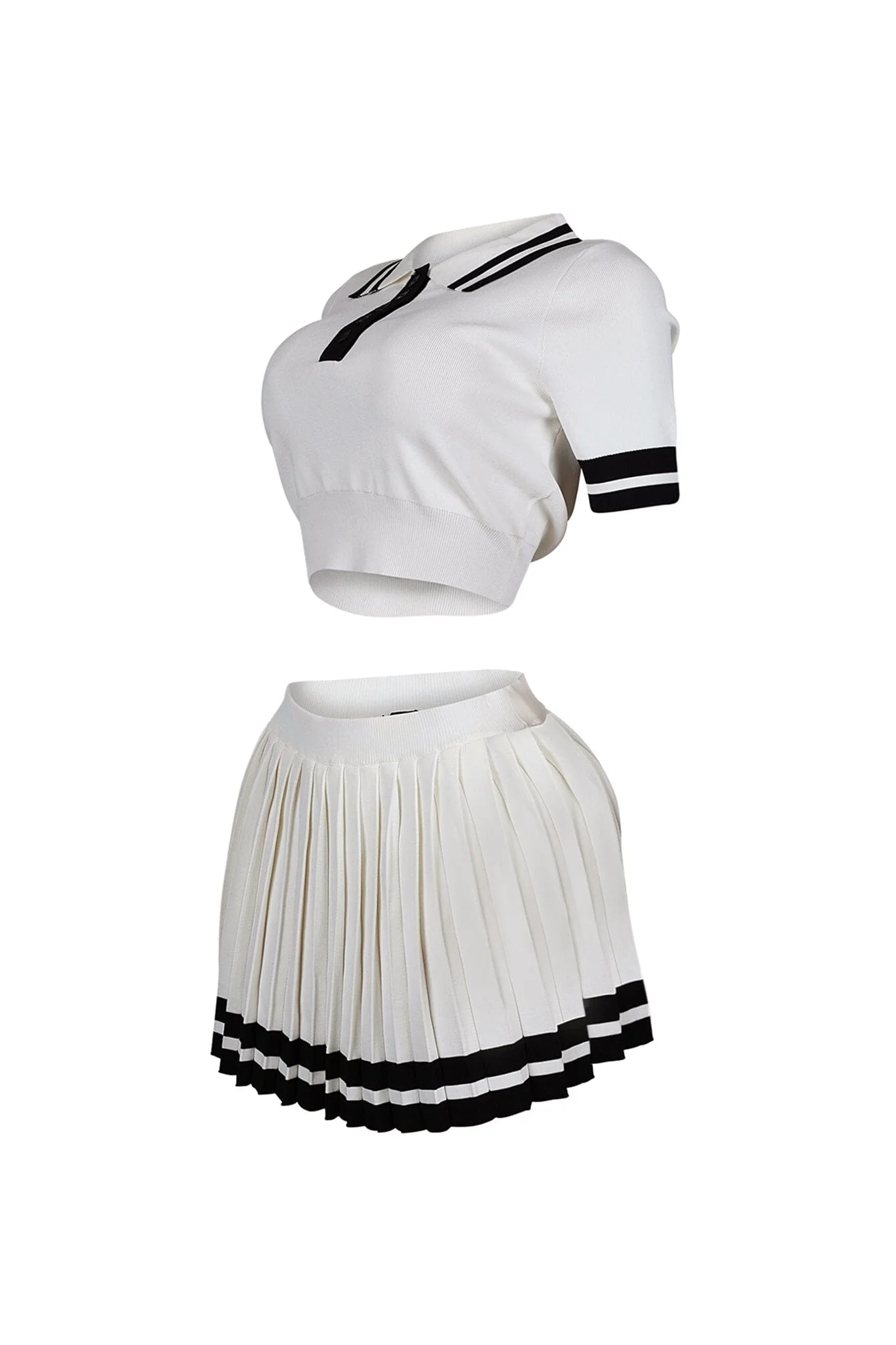 Martina Tennis Collared Knit Top & Skirt SET - Image 7