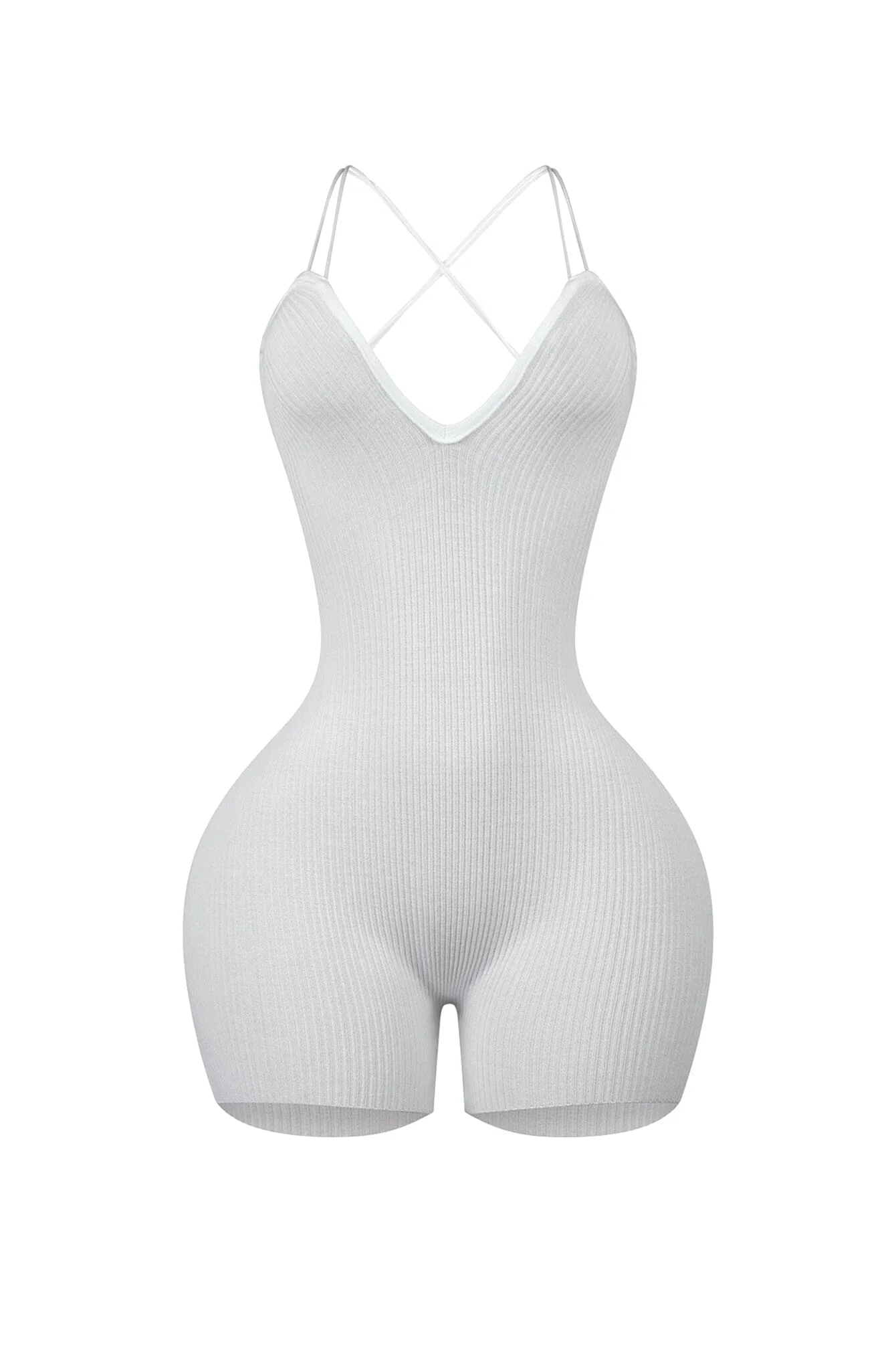 Marvin Double Straps Lace Up Knit Romper - Image 5