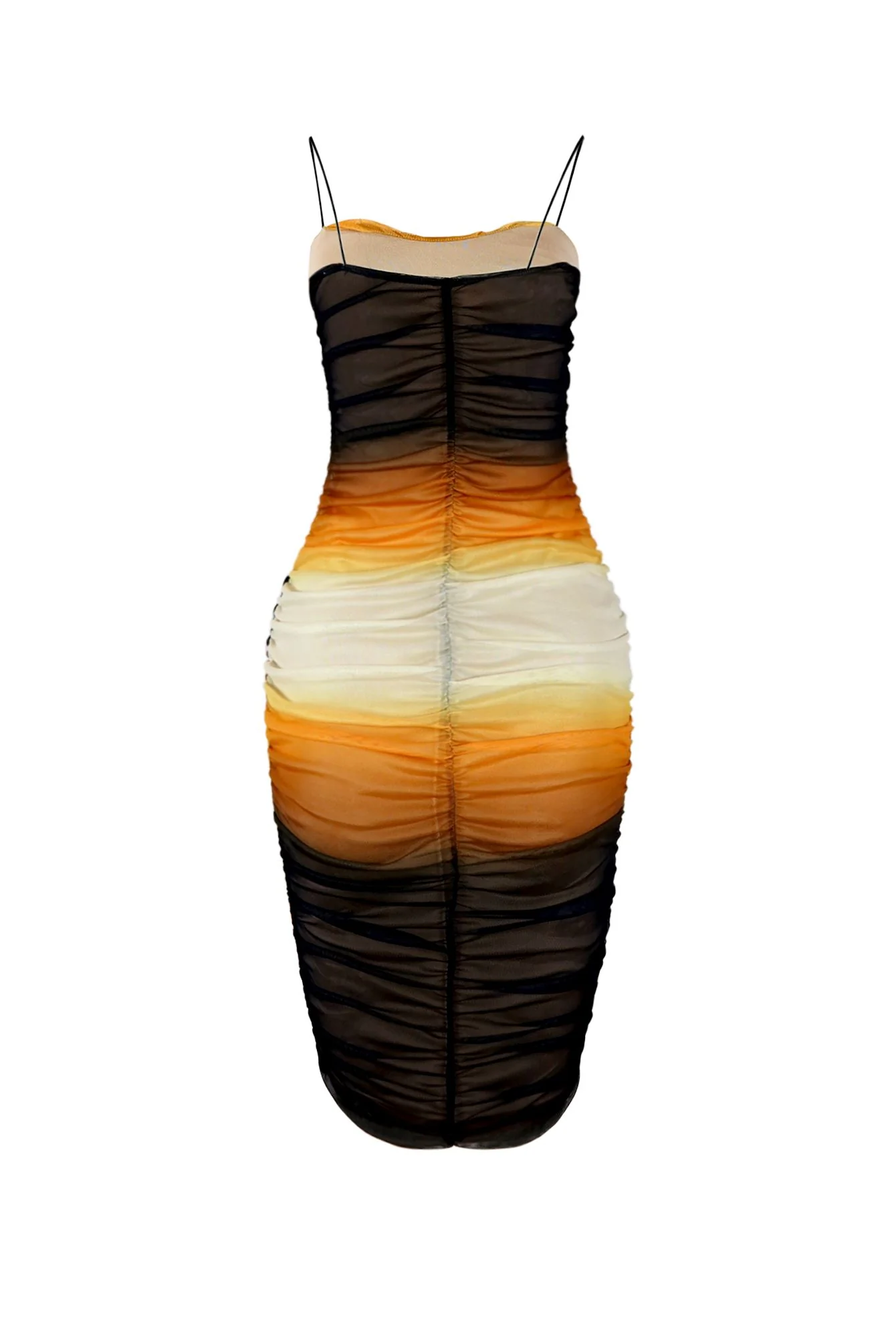 Marygold Gradation Print Mesh Ruched Midi Dress - Image 3