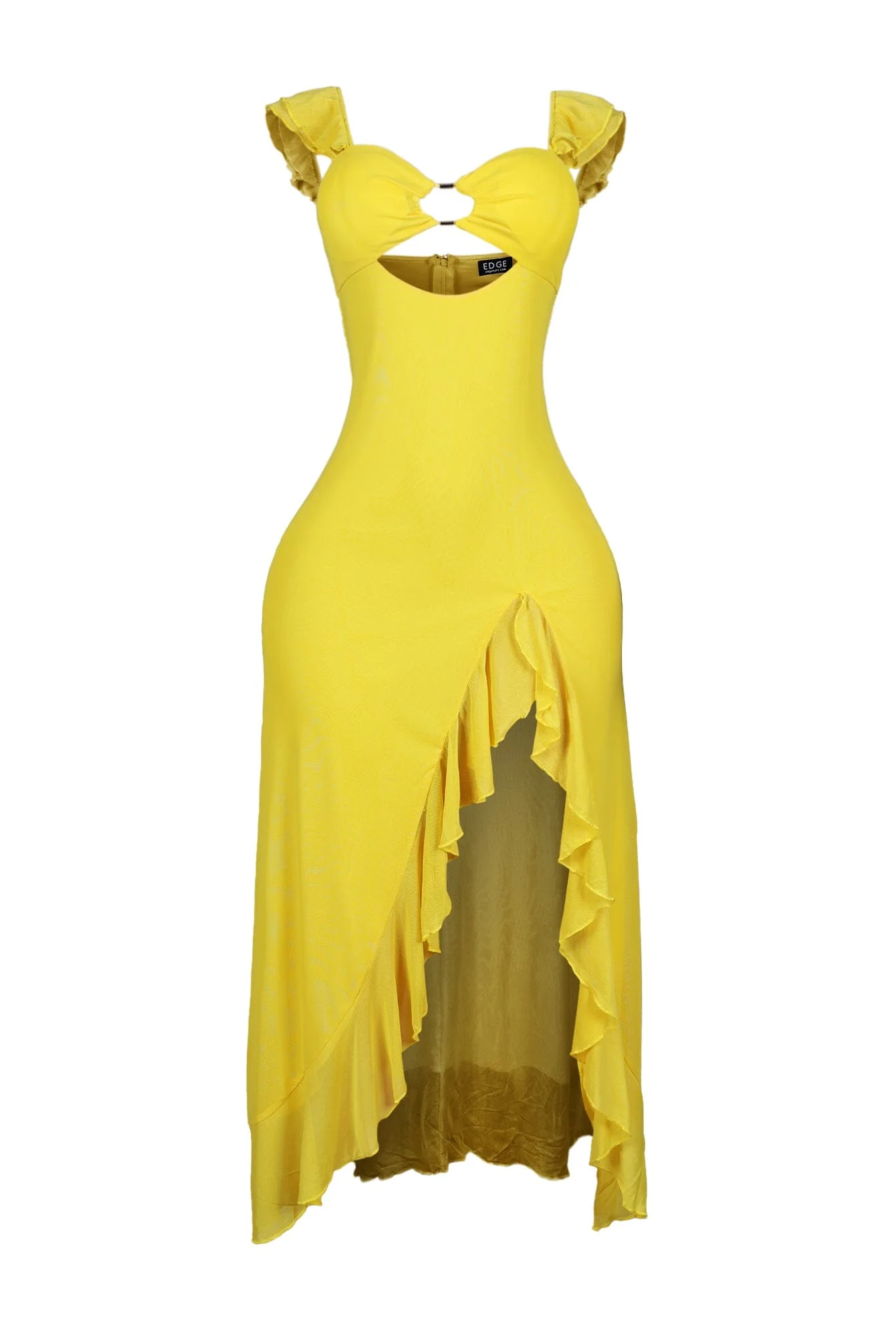 Megan Mesh Cutout Ruffle Midi Dress - Image 7