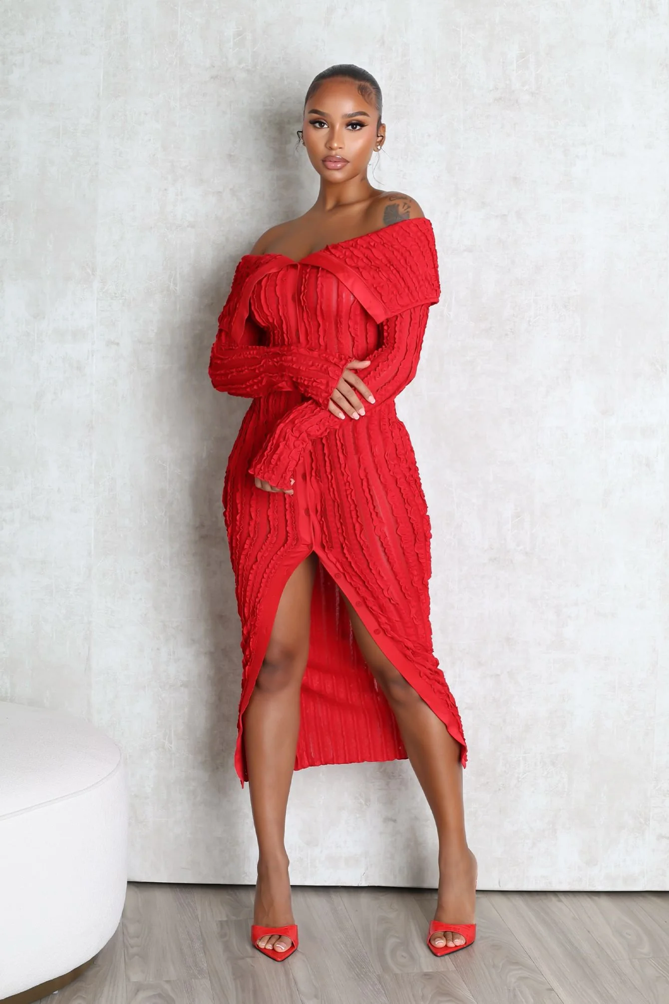 Melody Off Shoulder Midi Dress - Image 6