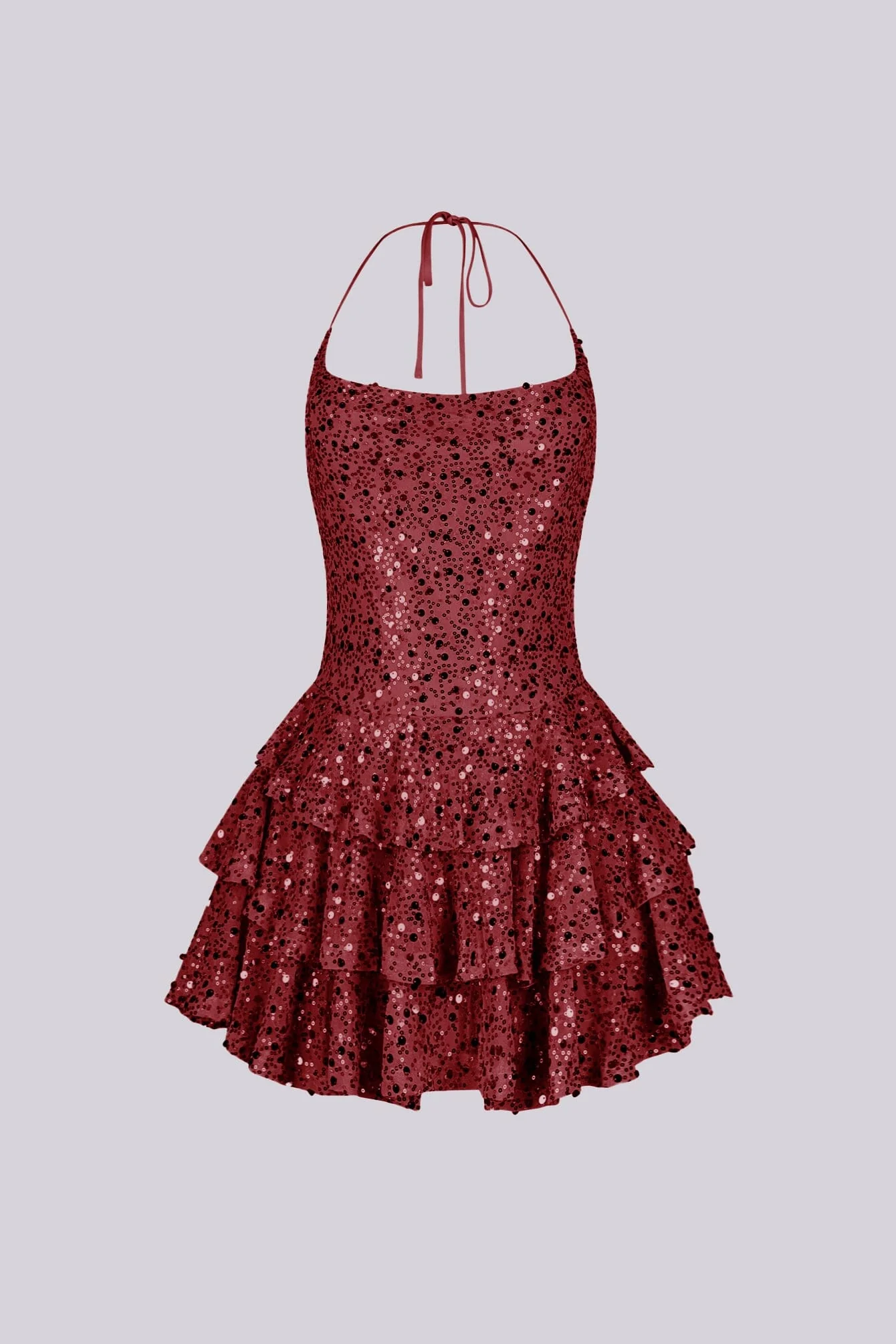 Merinda Sequin Halter Mini Dress - Image 5