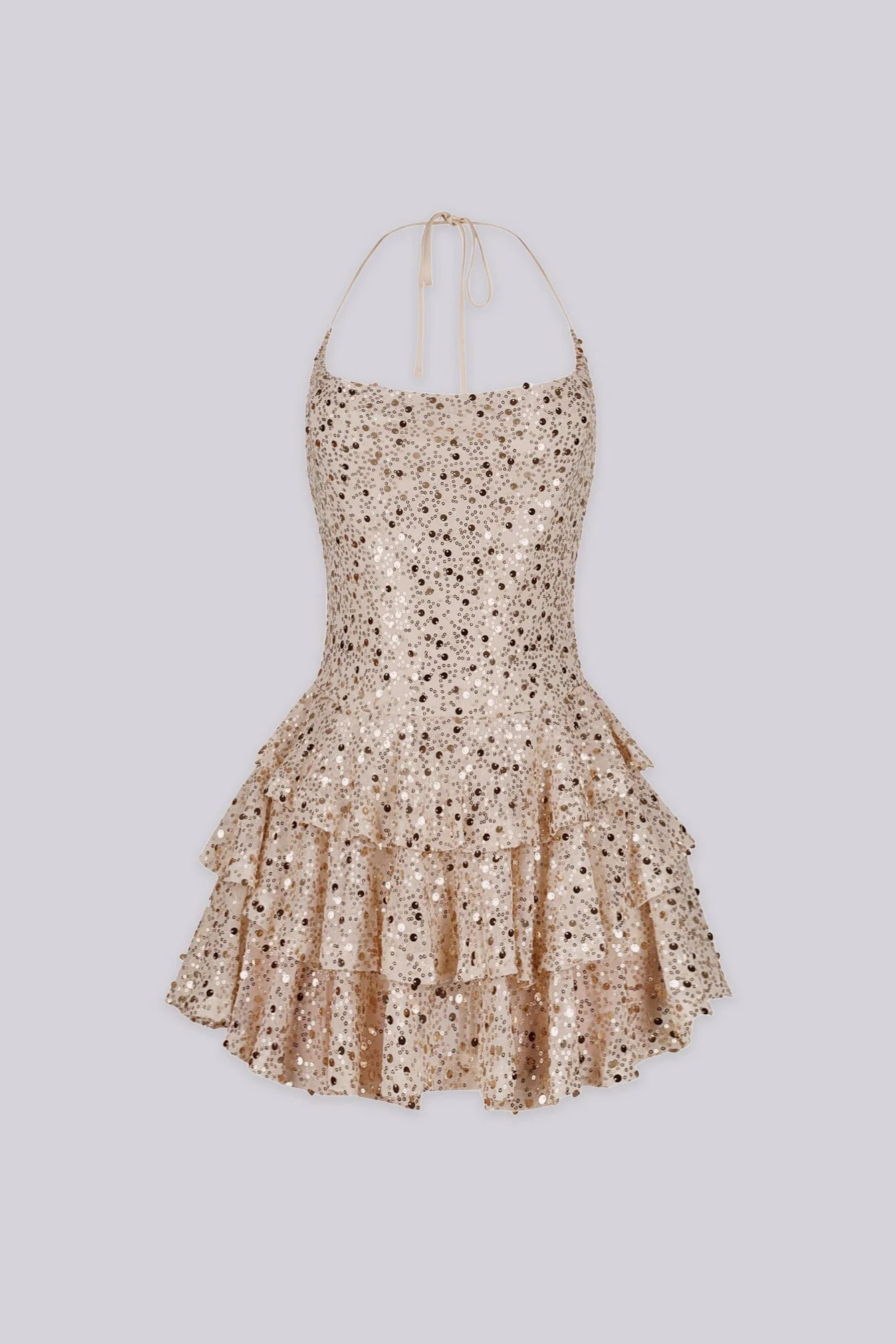 Merinda Sequin Halter Mini Dress - Image 6