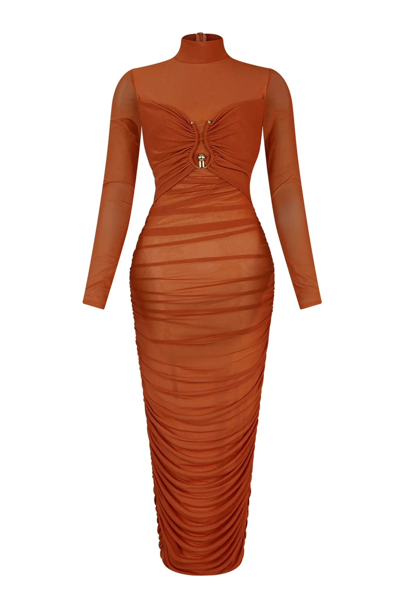 Deep Hearts Mesh Ruched Dress - Image 2