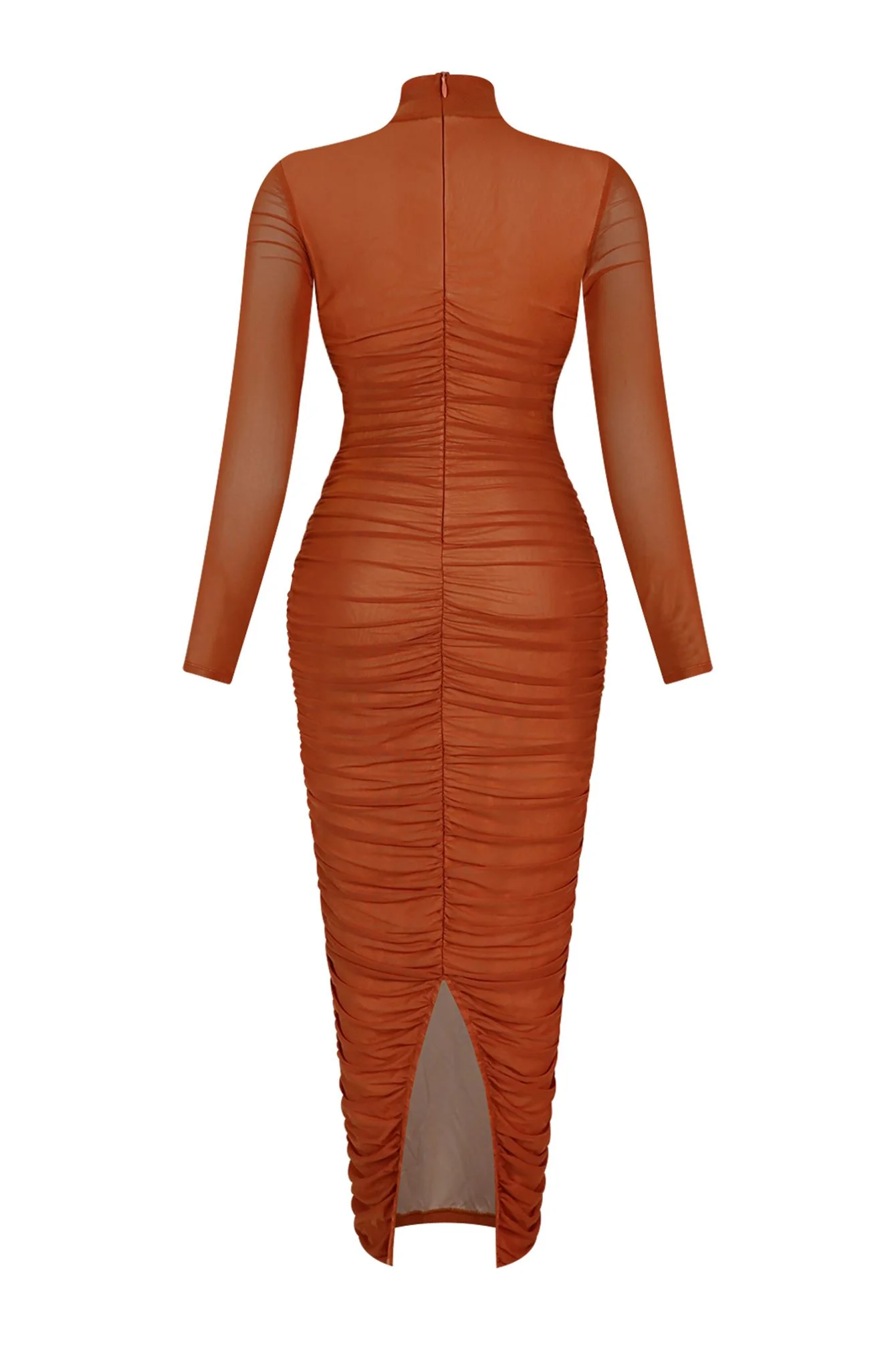Deep Hearts Mesh Ruched Dress - Image 3