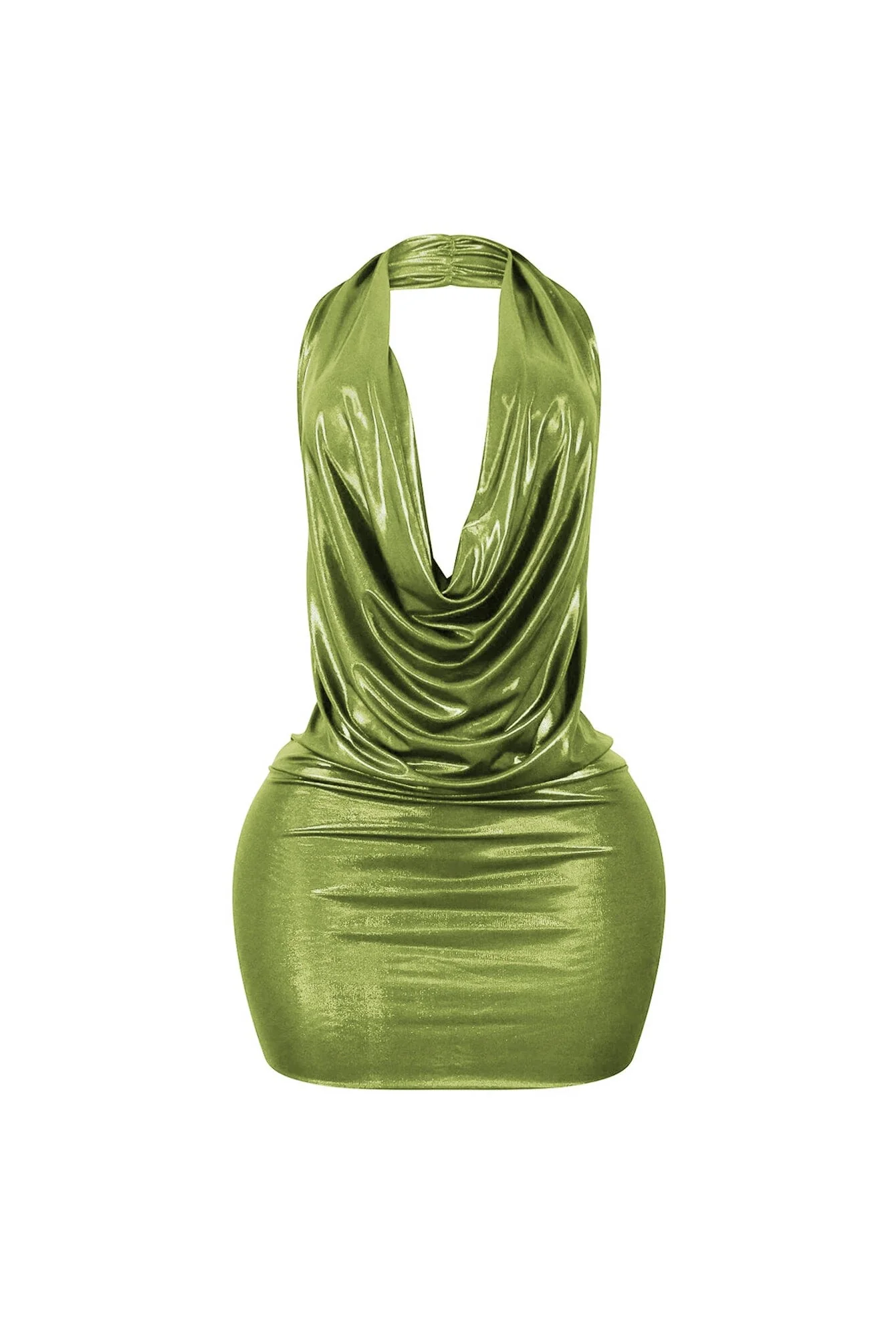 Talk Flirty Metallic Foil Halter Mini Dress - Image 10