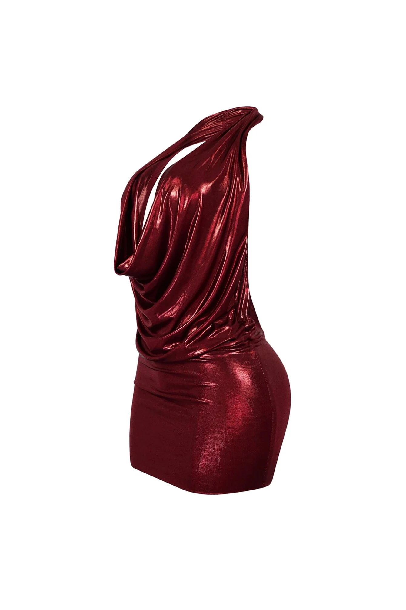 Talk Flirty Metallic Foil Halter Mini Dress - Image 11