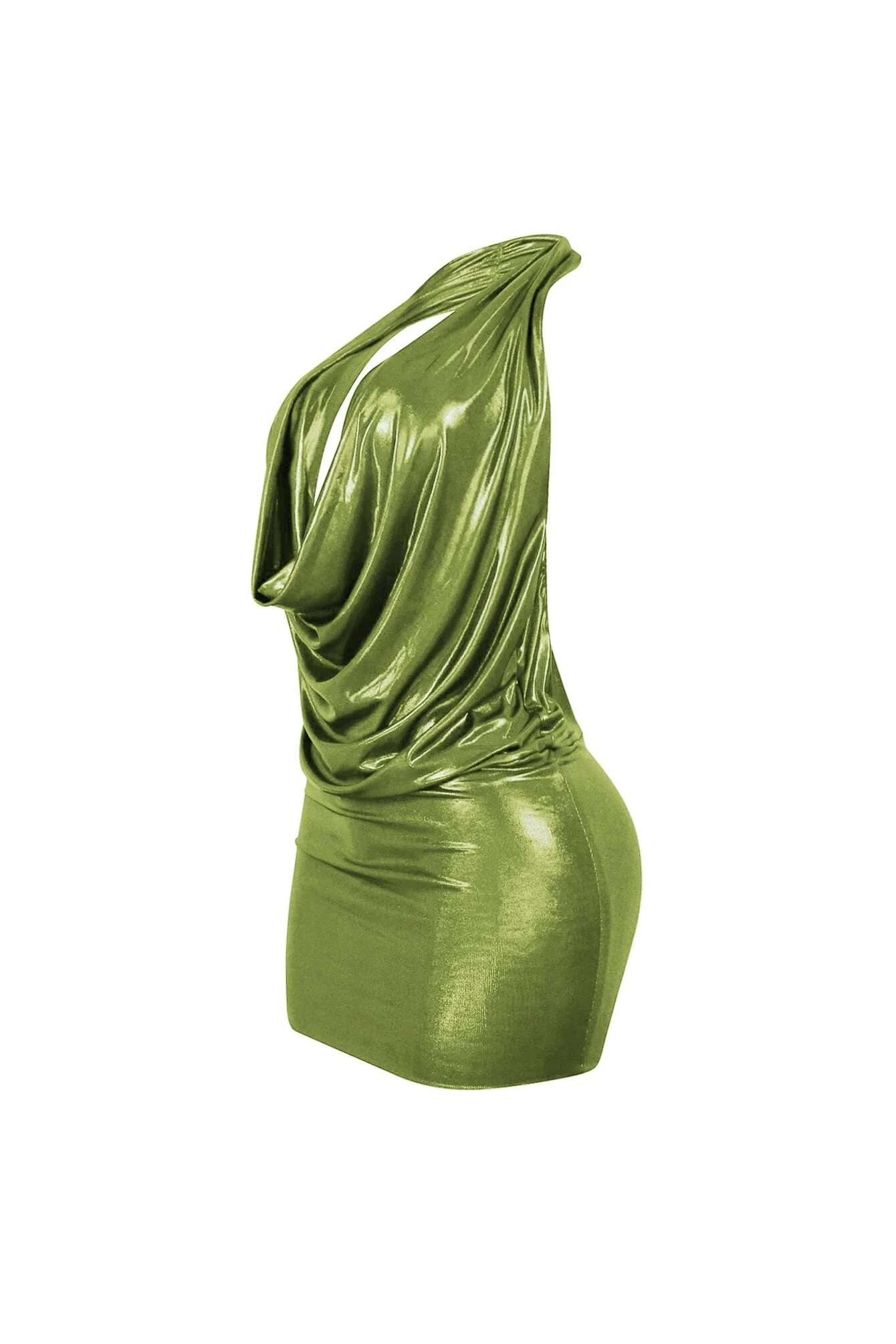 Talk Flirty Metallic Foil Halter Mini Dress - Image 12