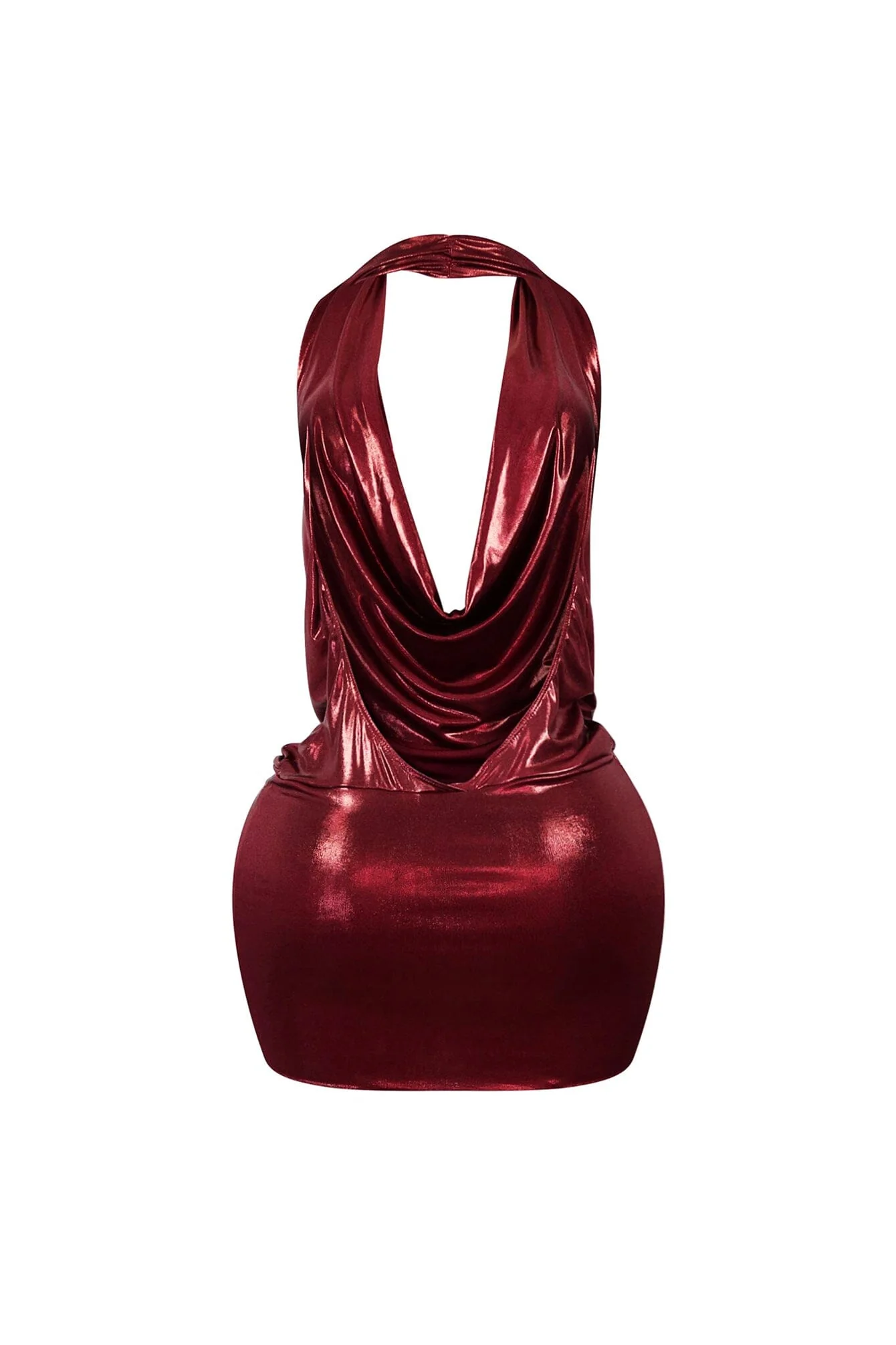 Talk Flirty Metallic Foil Halter Mini Dress - Image 13