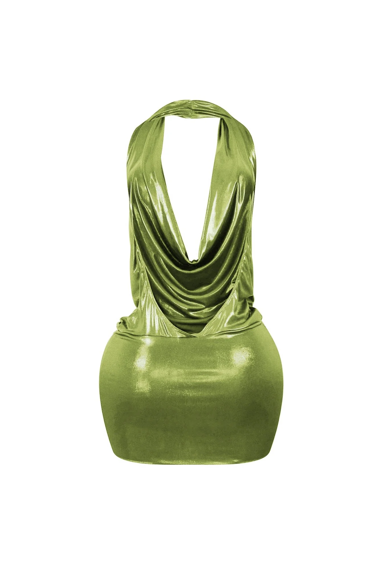Talk Flirty Metallic Foil Halter Mini Dress - Image 14
