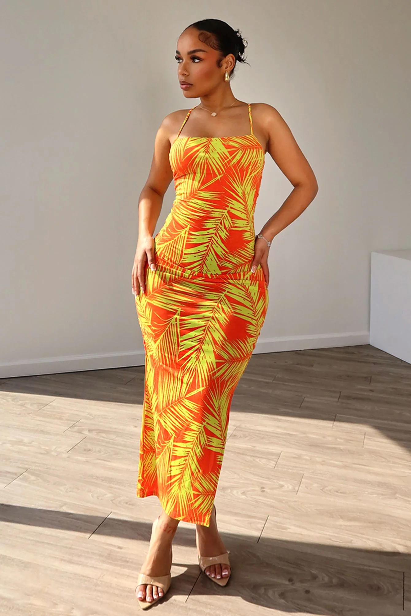 Miami Girl Back Lace Up Midi Dress - Image 2