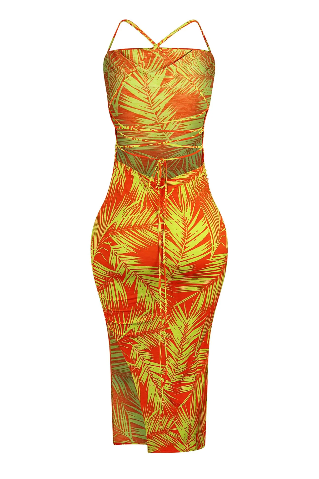 Miami Girl Back Lace Up Midi Dress - Image 4