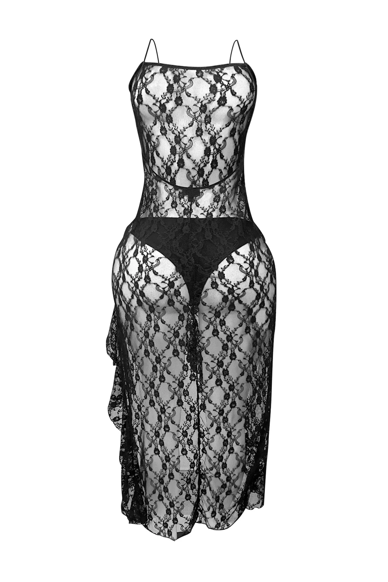 Micah Lace Ruffle Tank Dress - Image 4