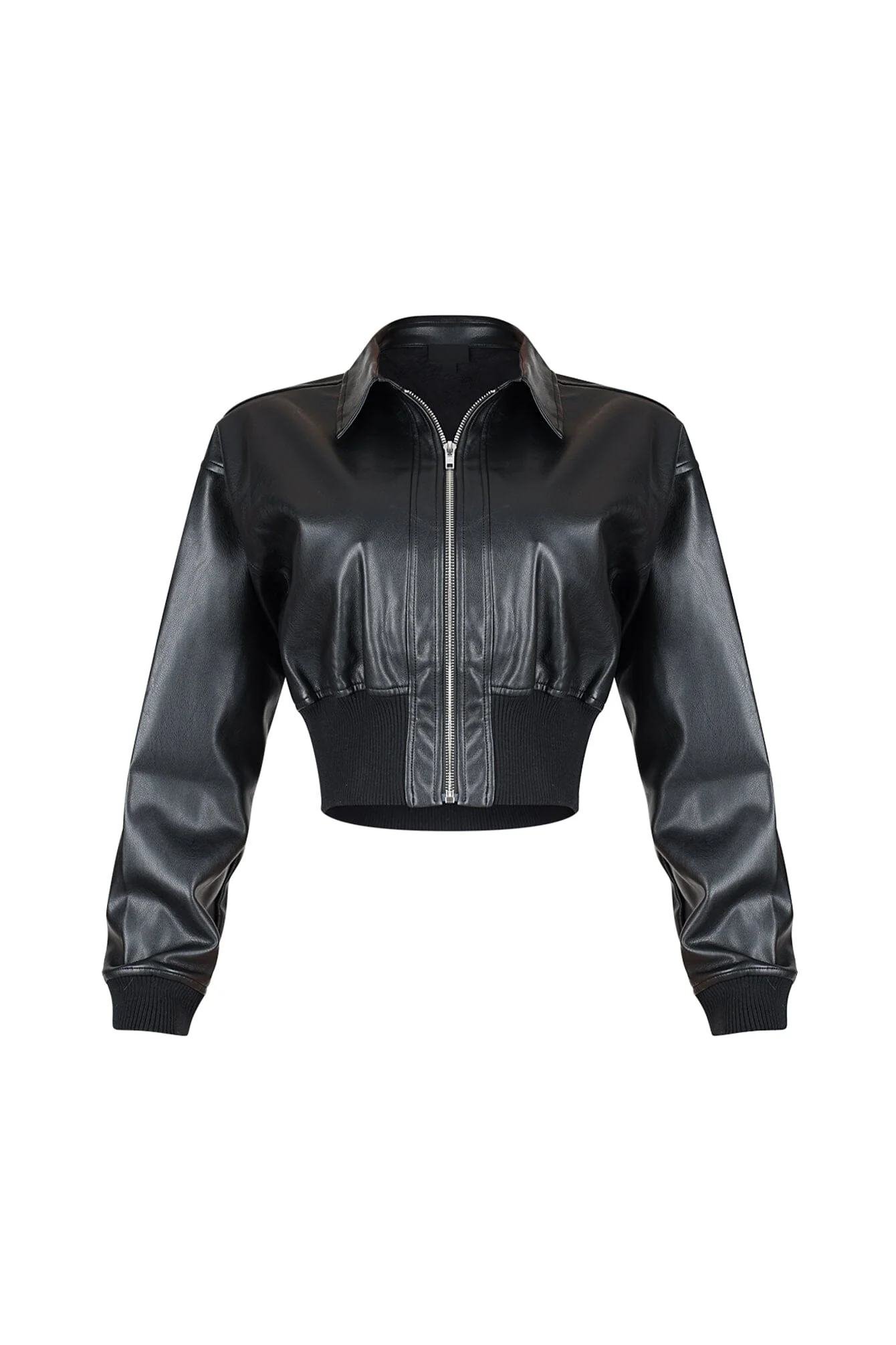 Midnight Rider PU Bomber Jacket - Image 3