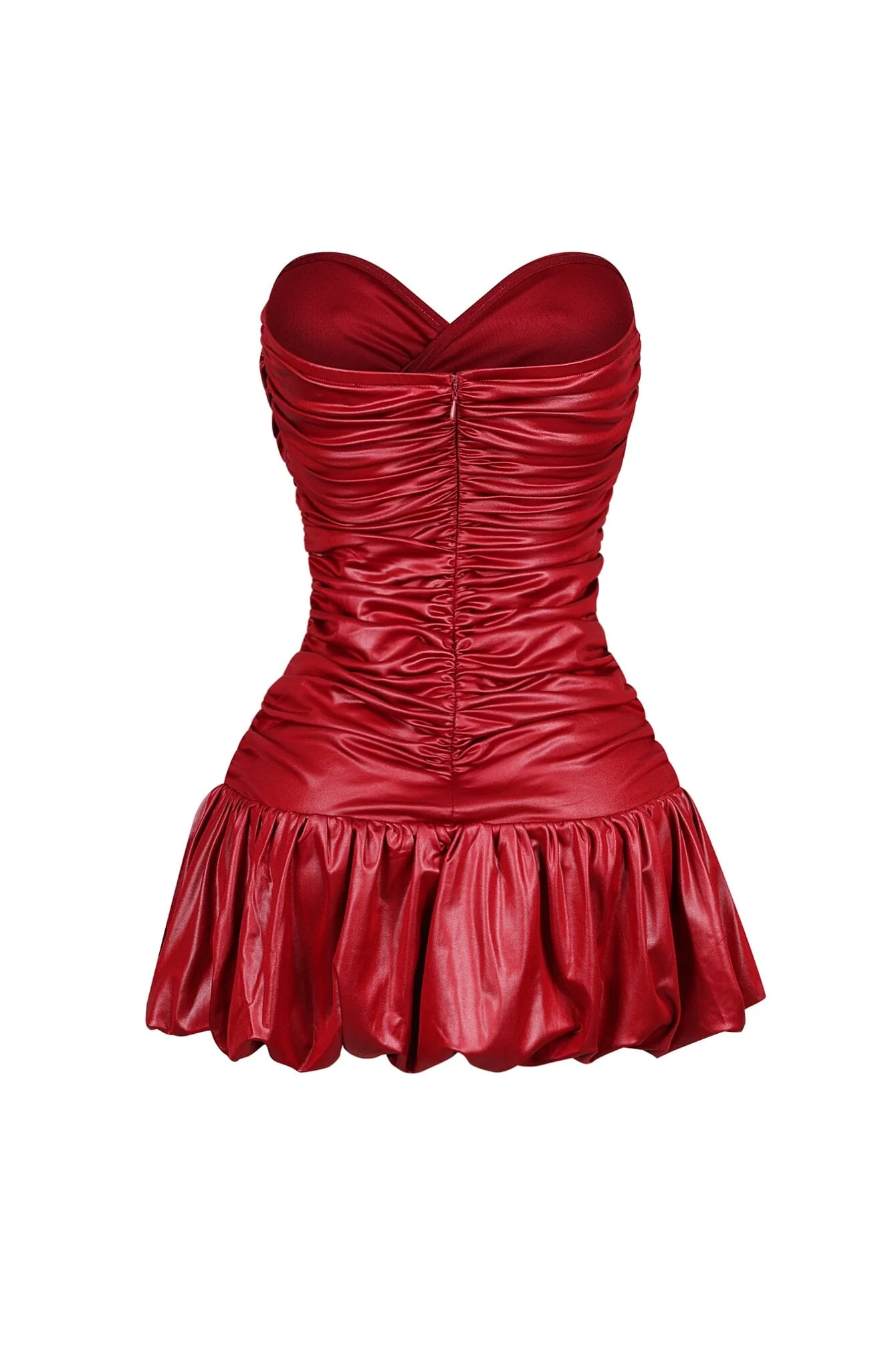 Mikah Shiny Ruched Bubble Mini Dress - Image 10